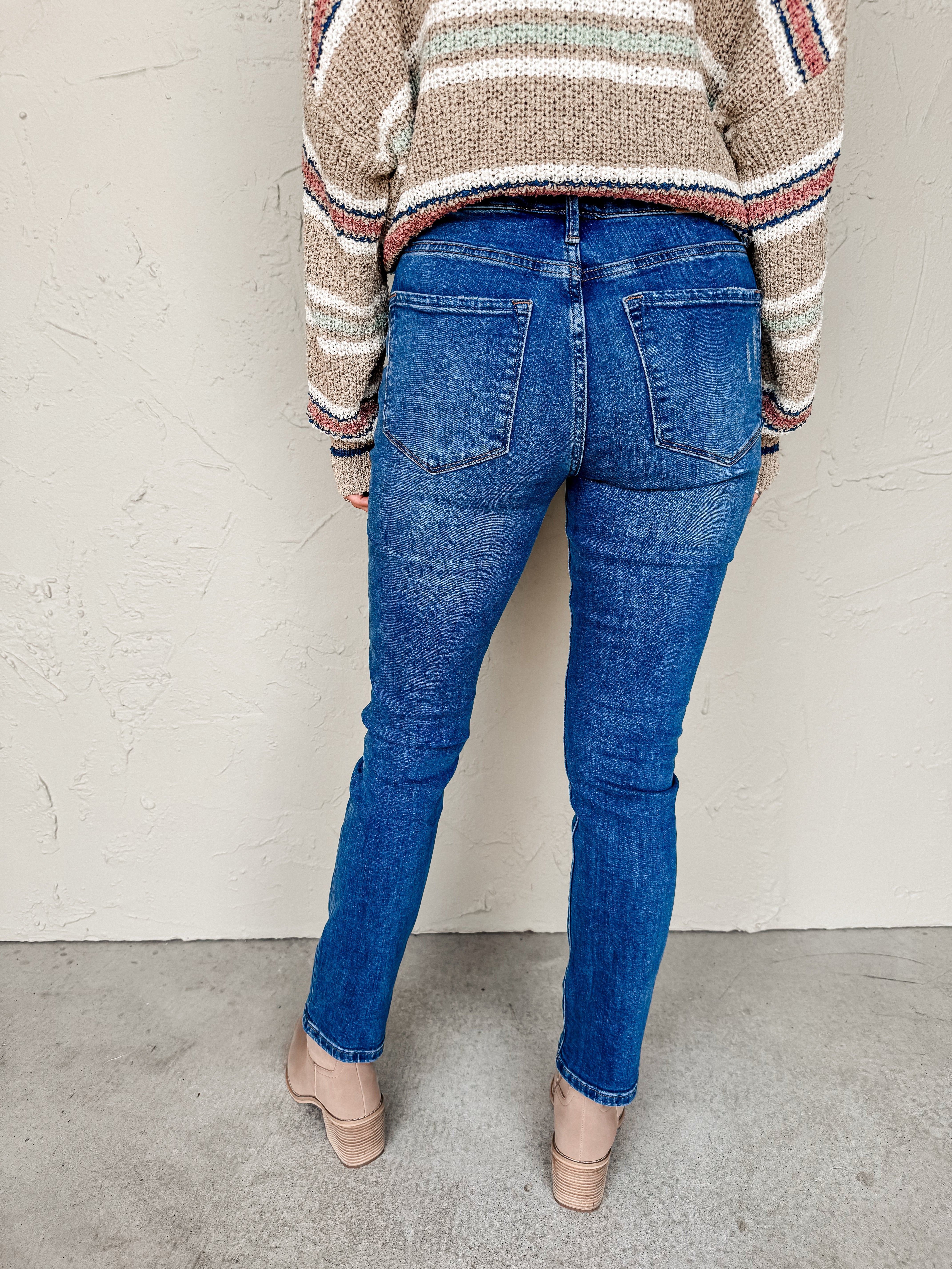 [Dear John] Blaire High Rise Ankle Slim Straight Jeans-South Bay