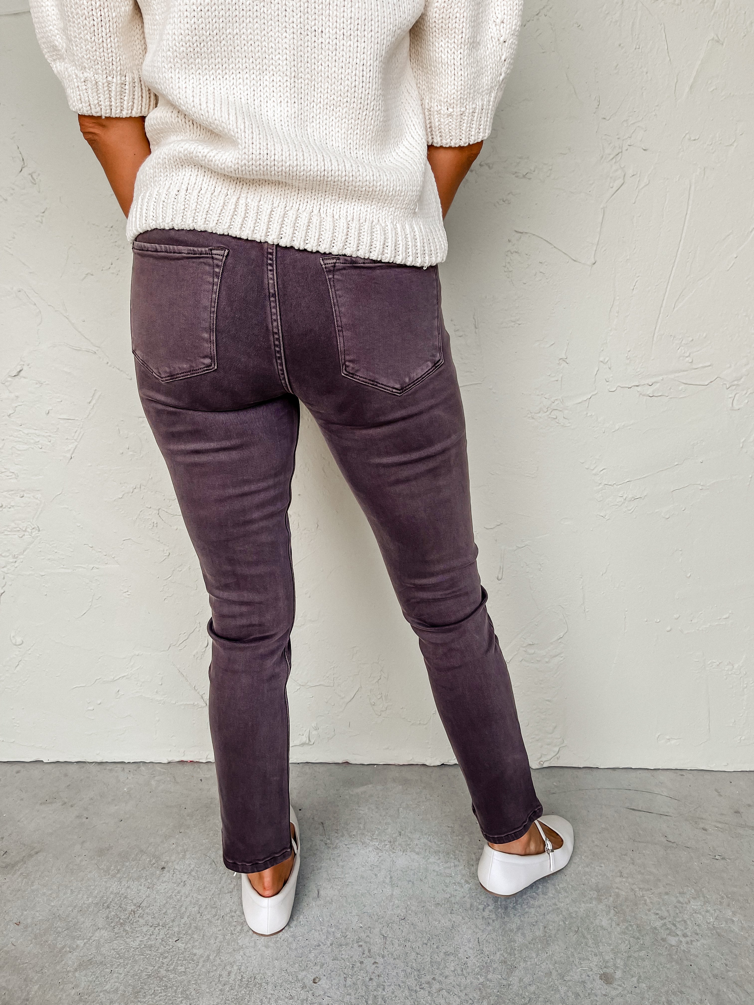 [Dear John] Blaire Mid Rise Slim Straight Jeans-Mocha Brown