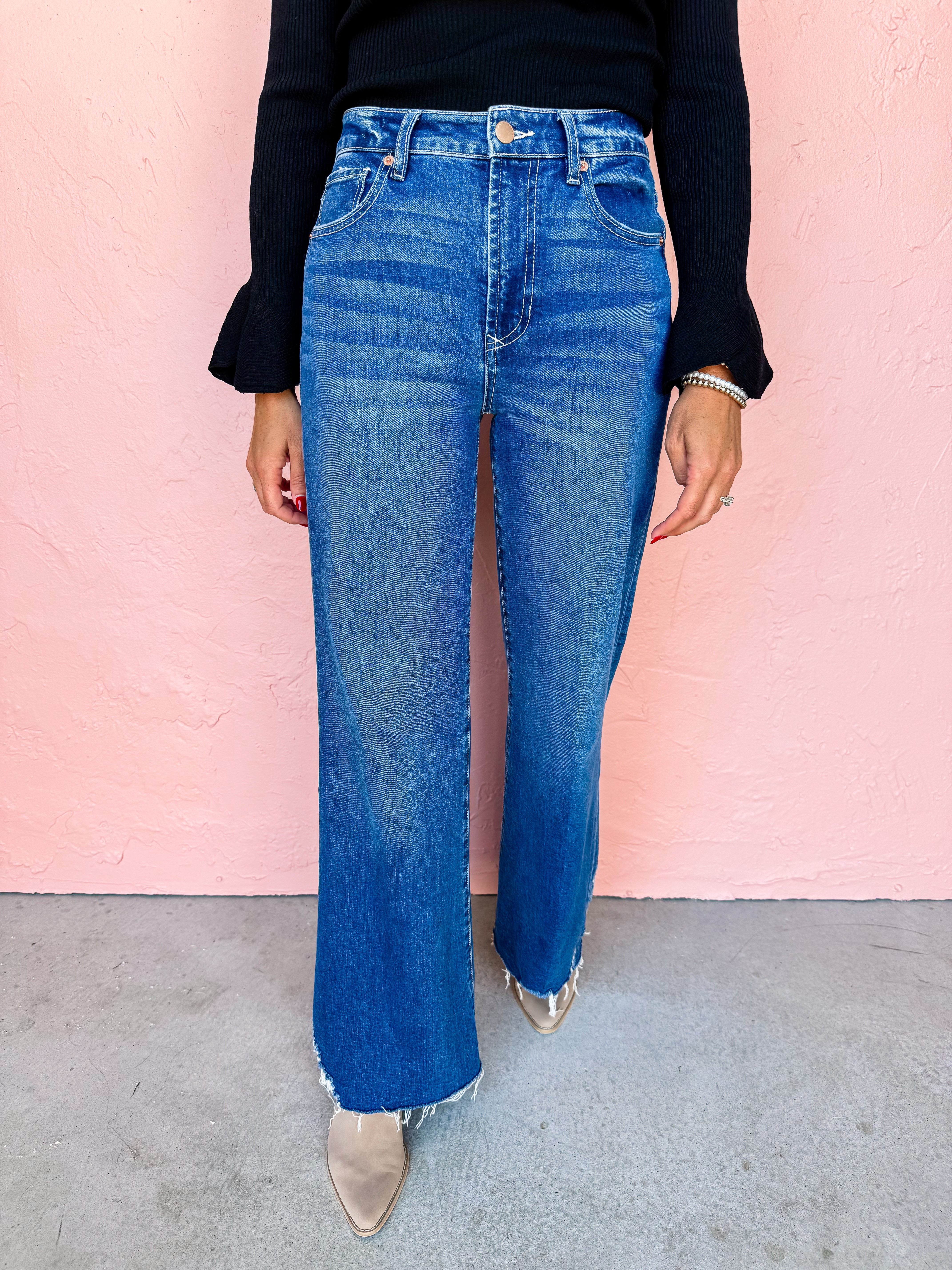 [Dear John] Fiona High Rise Wide Leg Jeans-Portvell