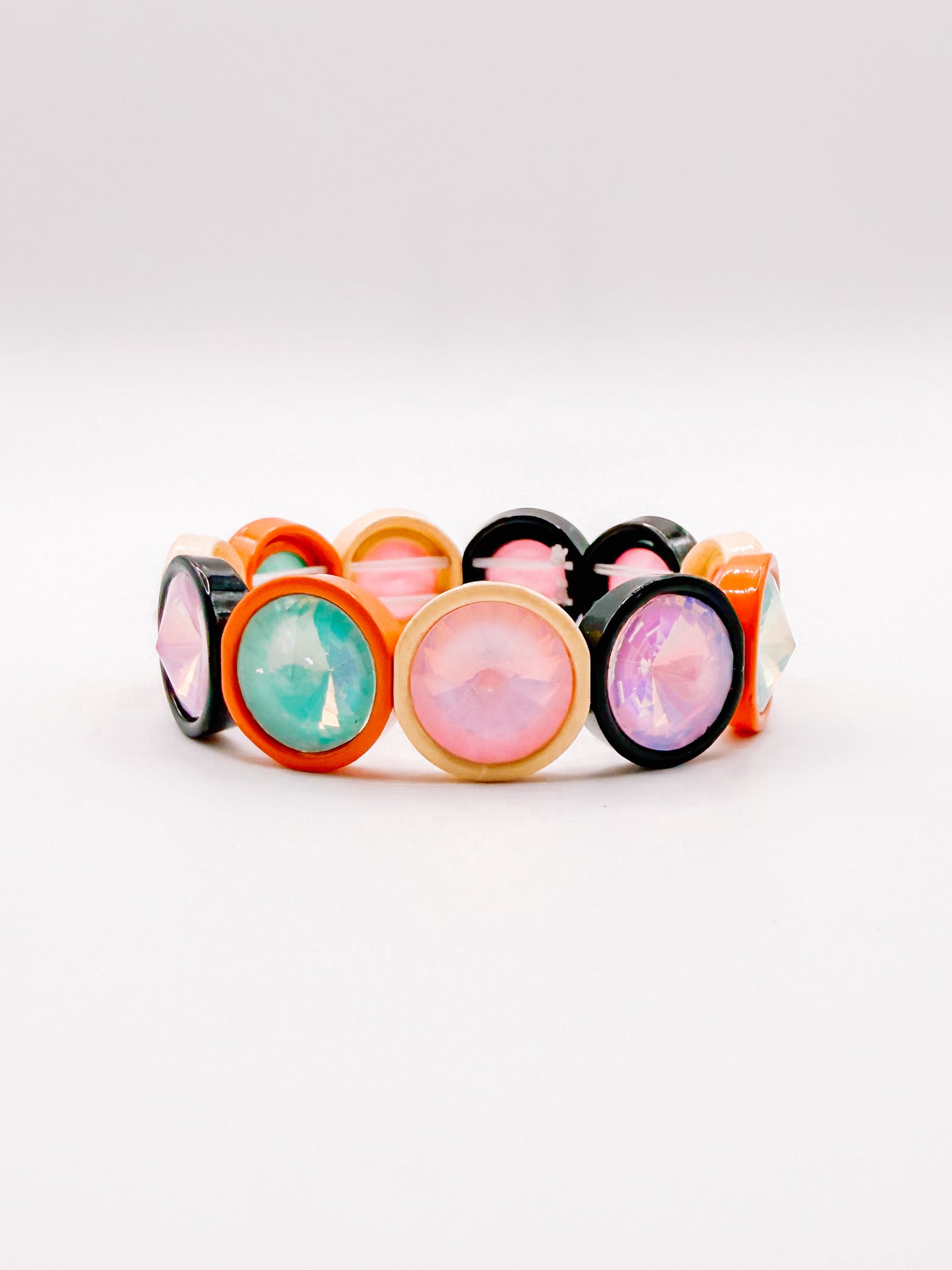 Deenie Round Gemstone Stretch Bracelet