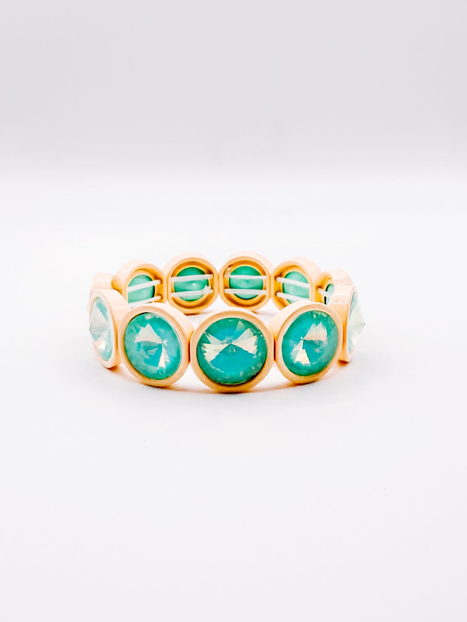 Deenie Round Gemstone Stretch Bracelet