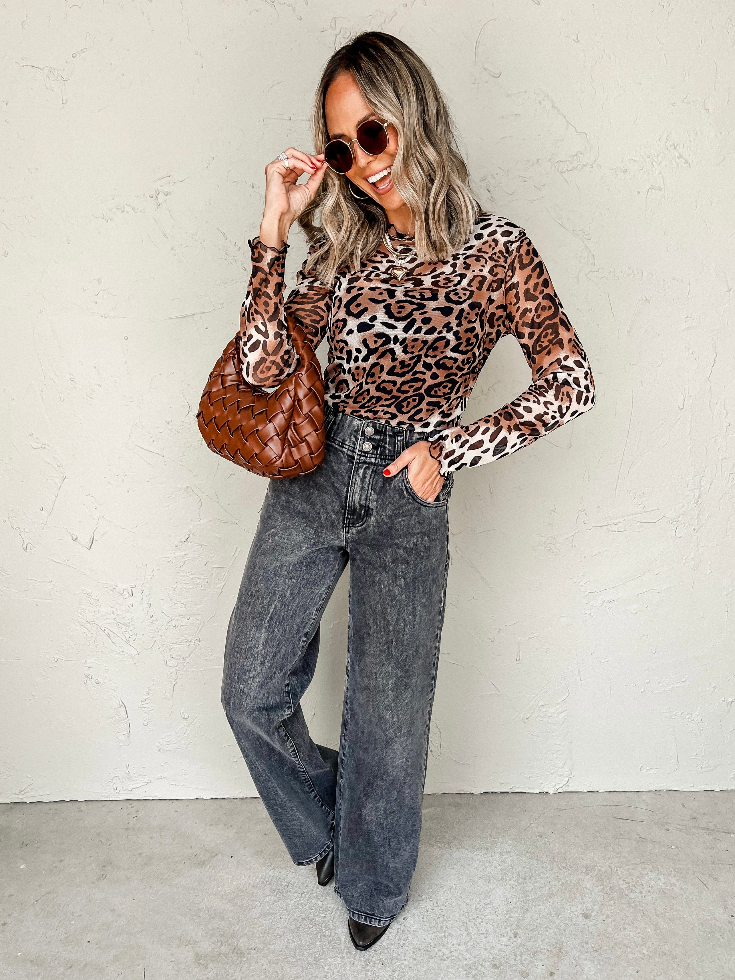 Deep Feelings Mesh Top-Leopard