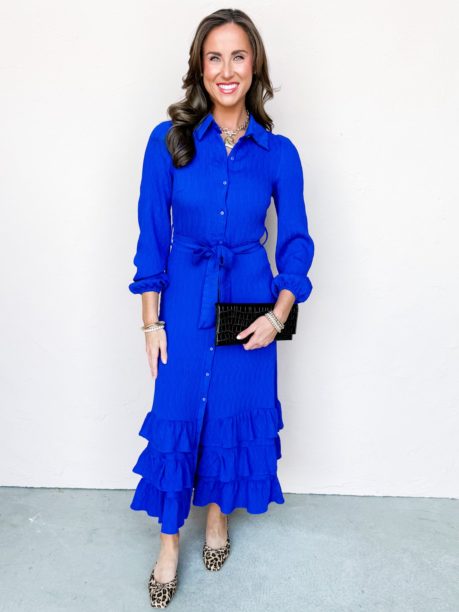 Defining Choice Tie Waist Ruffle Dress