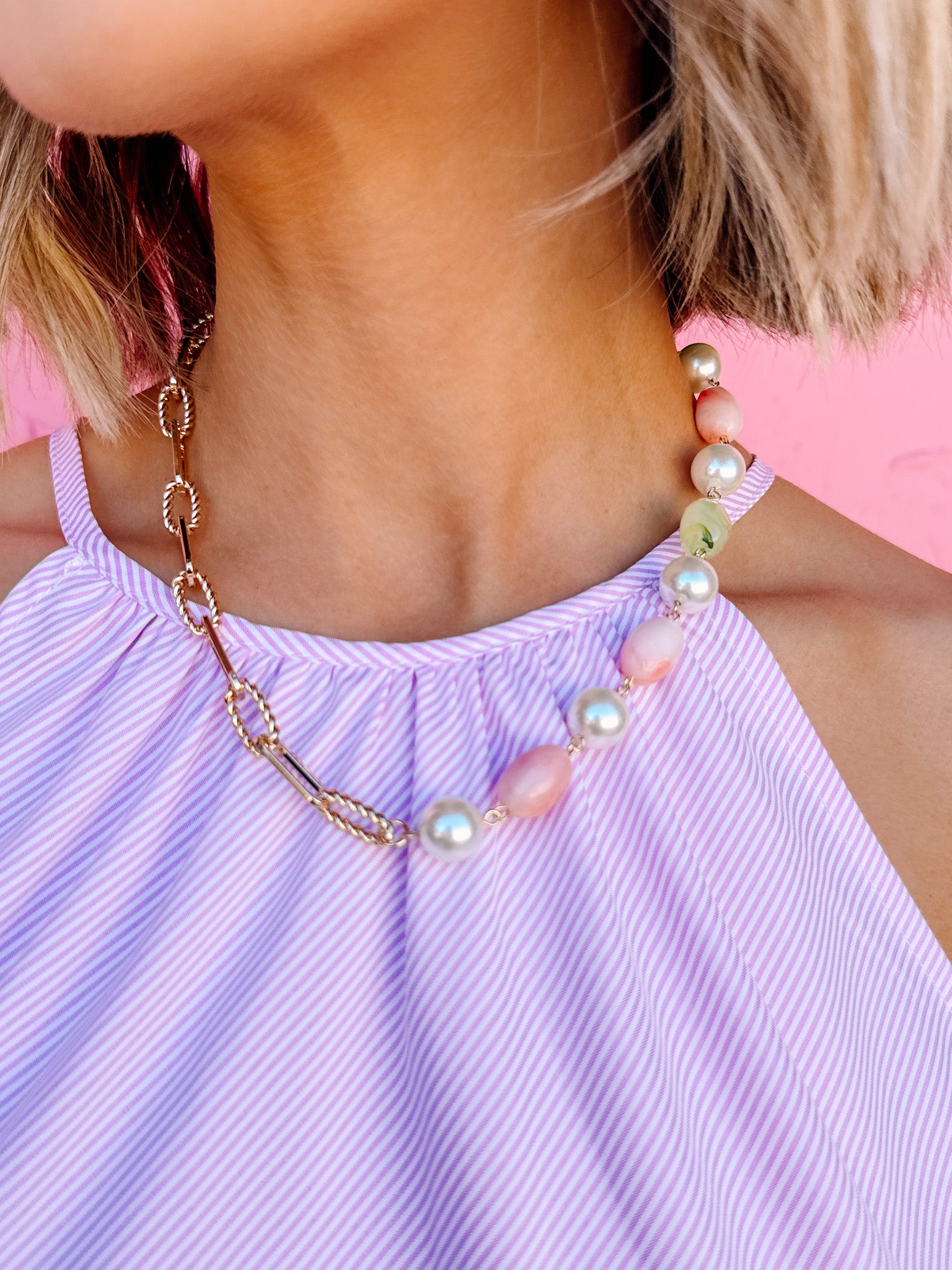 Della Beaded Chain Necklace