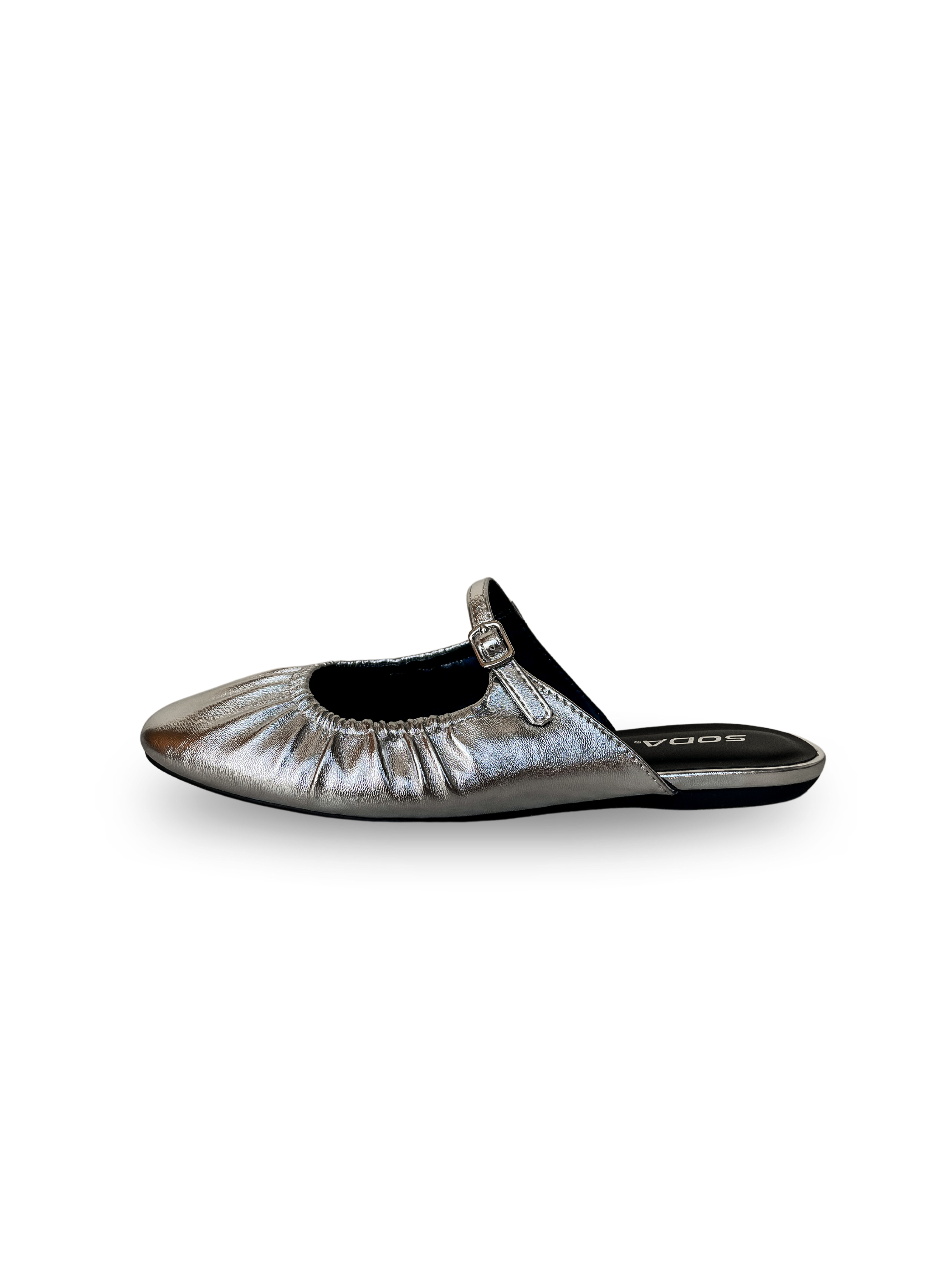 Demure Ballet Mule-Silver