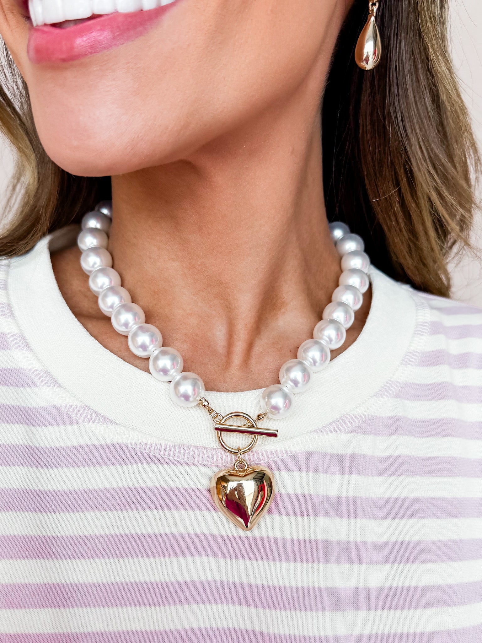 Devoted Pearl Heart Necklace