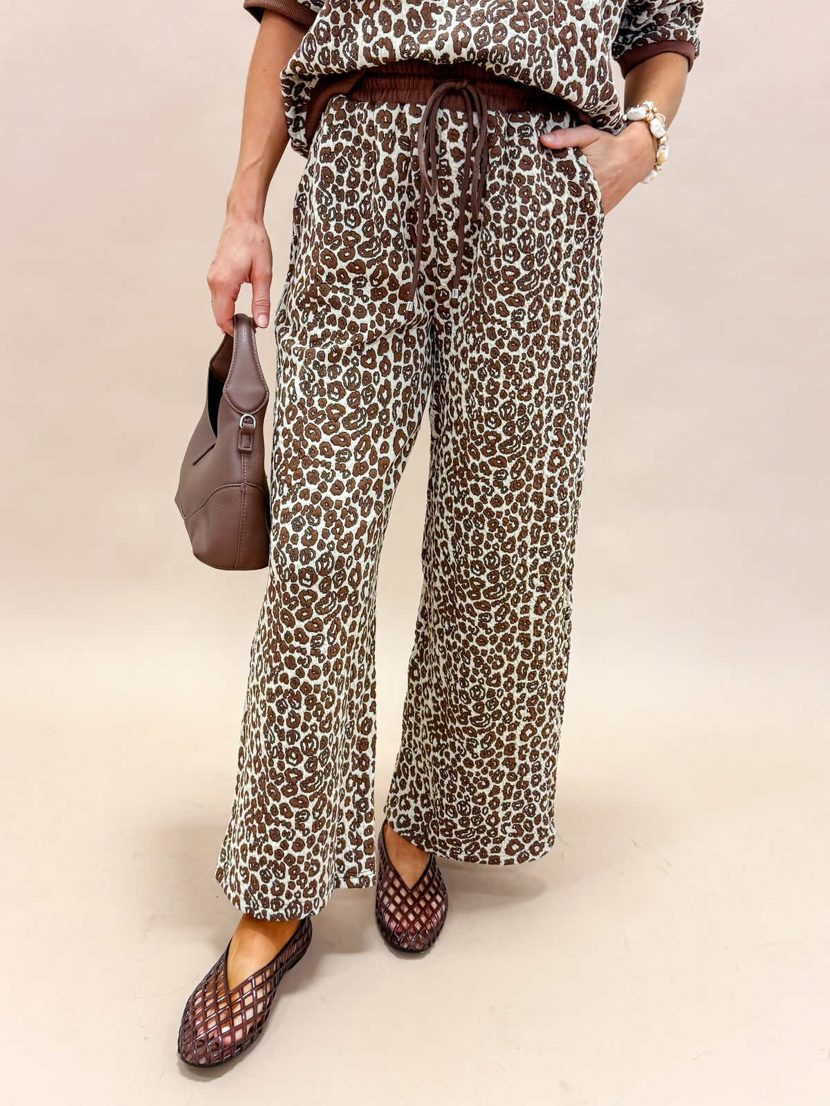 Diana Leopard Jacquard Set-Brown