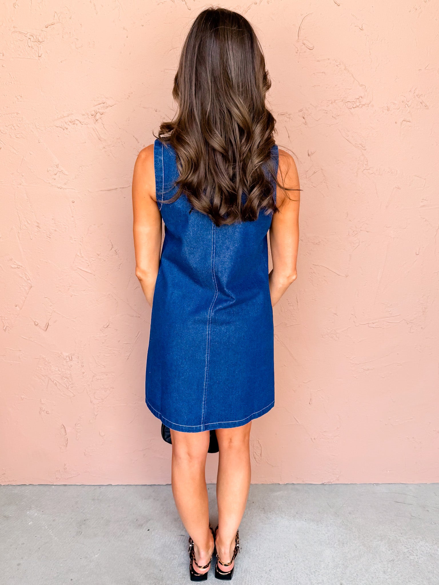 Classic Edge Sleeveless Denim Mini Dress