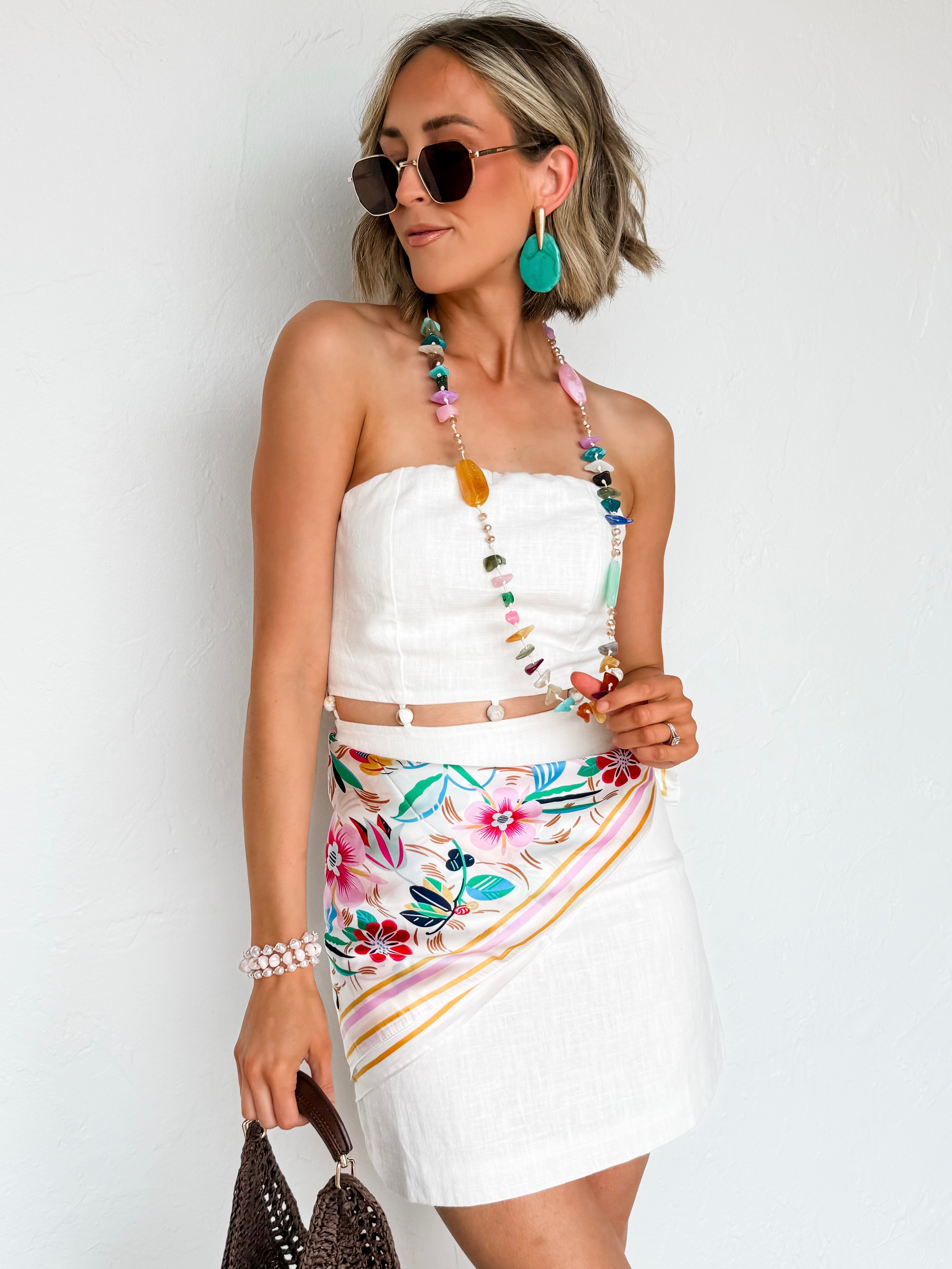 Dovie Beaded Strapless Mini Dress