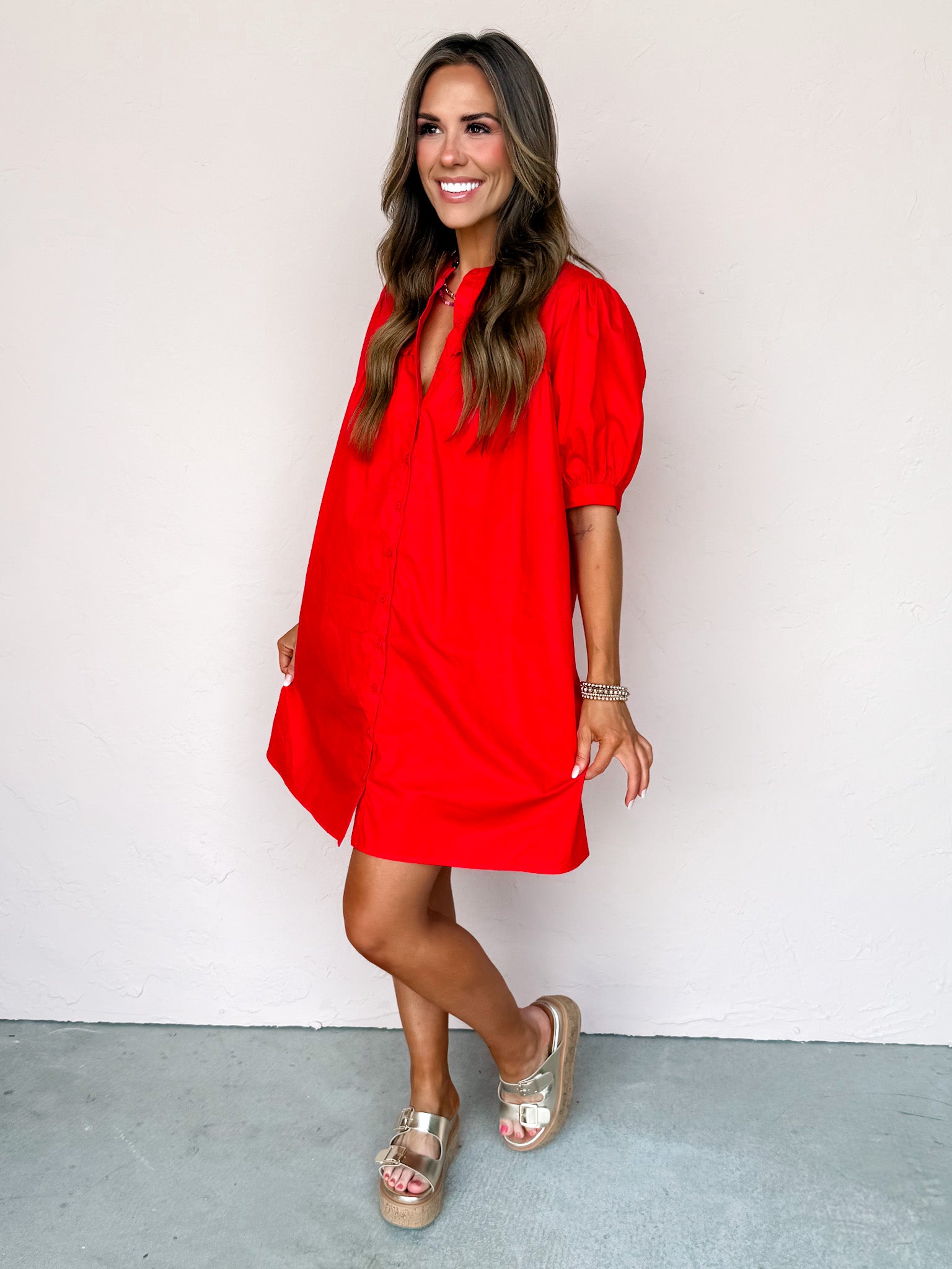 Downtown Darling Button Front Mini Dress
