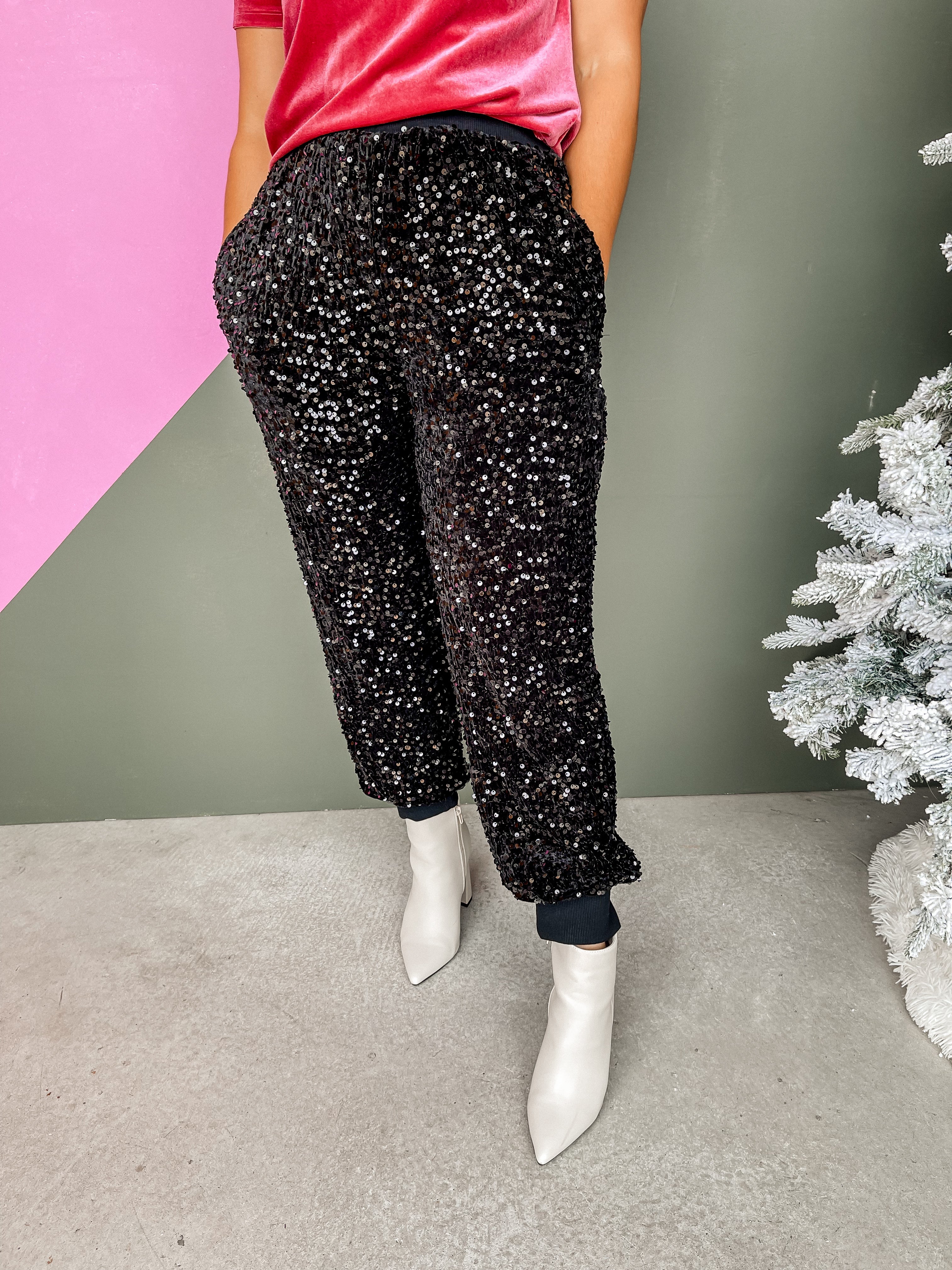 Easy As Can Be Sequin Joggers