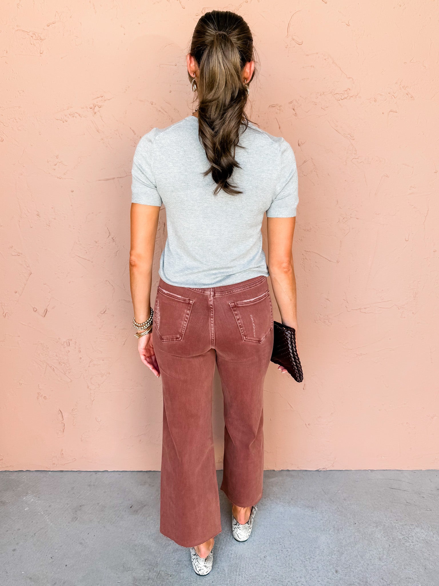 Easy Fit Basic Short Sleeve Top-Heather Grey