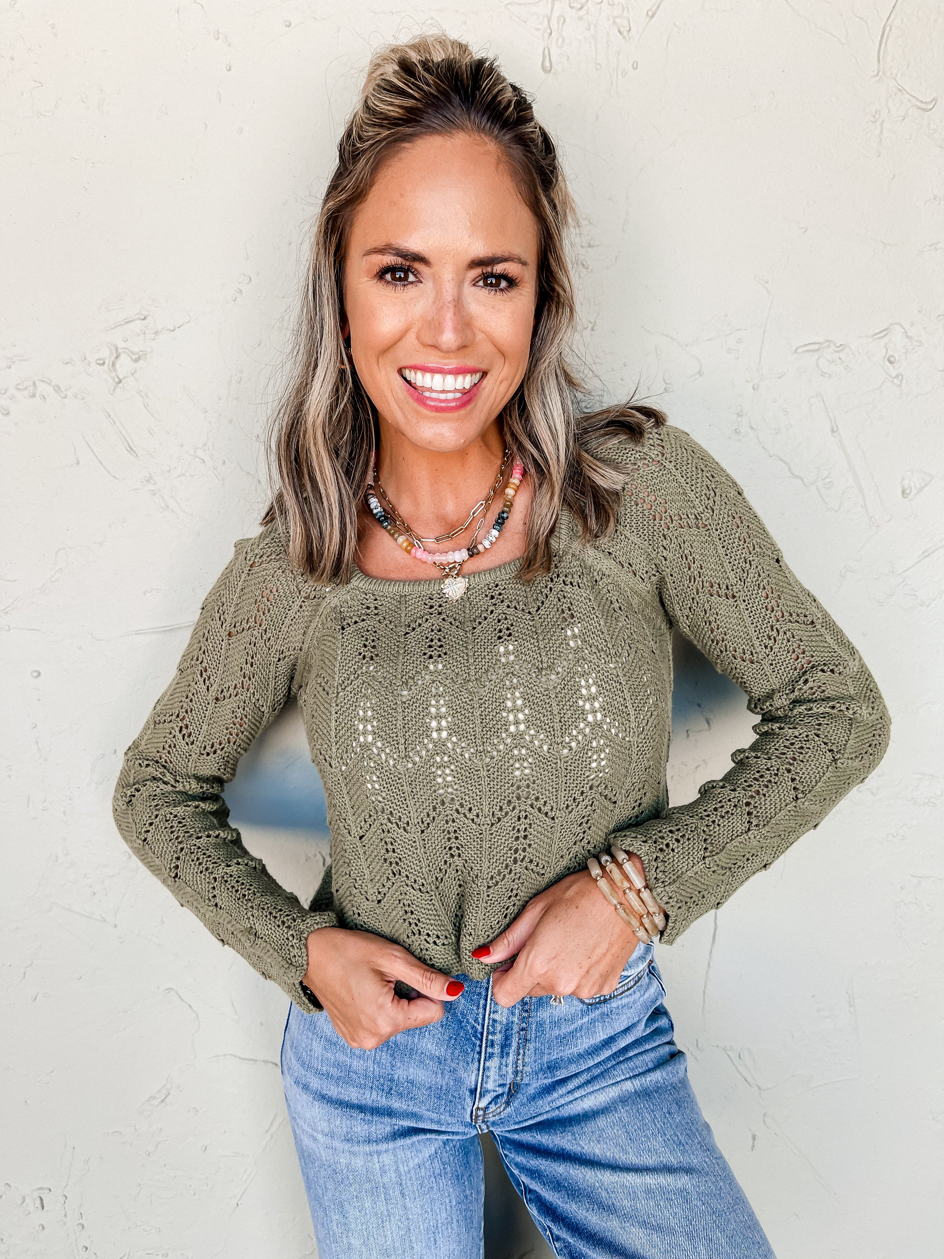 Eclectic Vibe Cropped Crochet Sweater