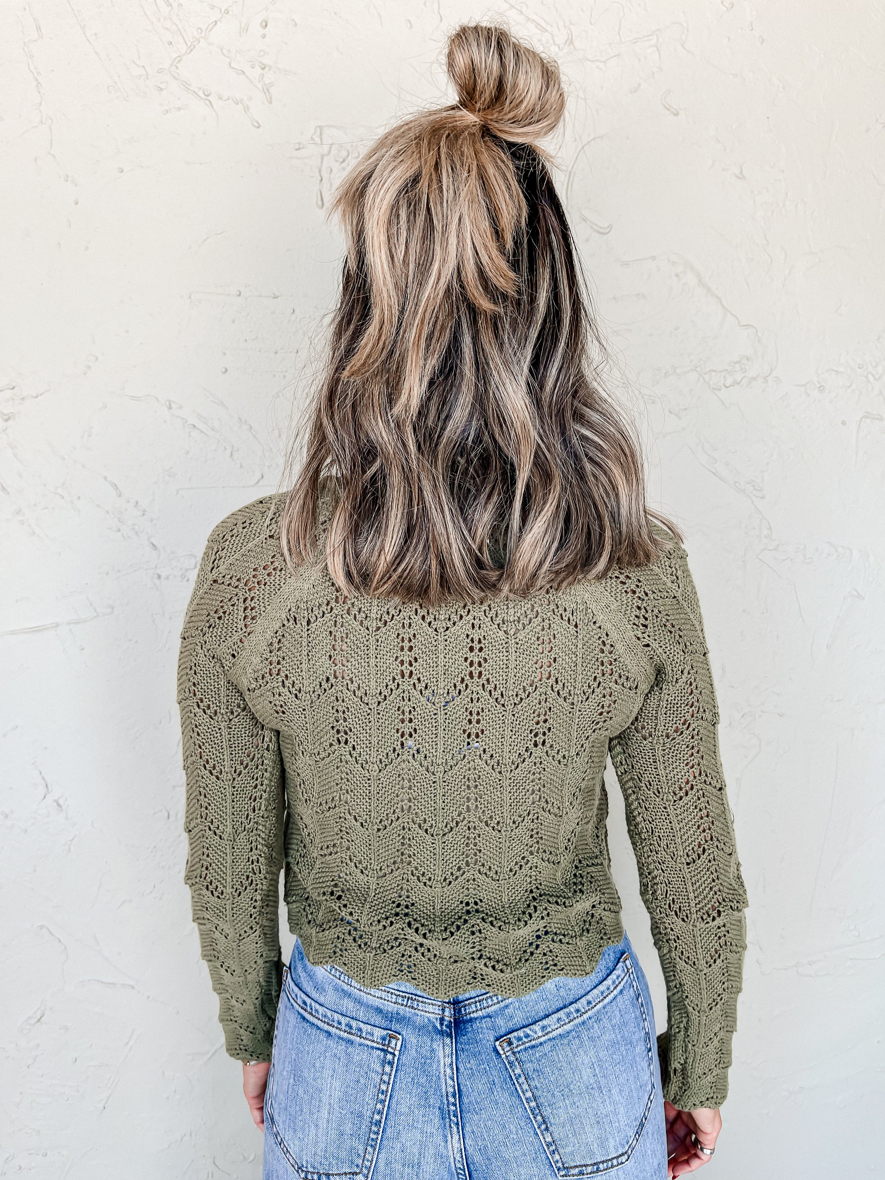 Eclectic Vibe Cropped Crochet Sweater