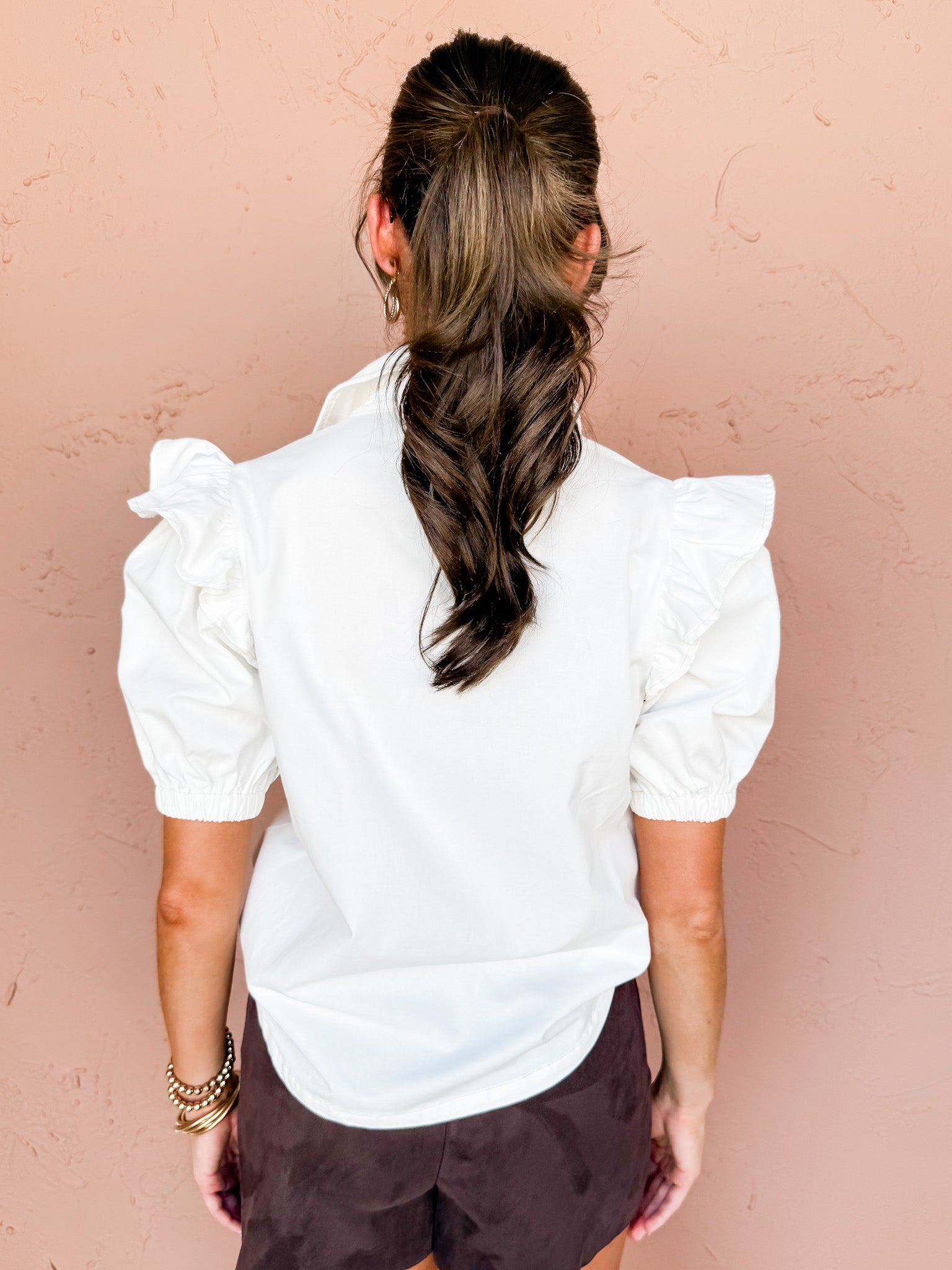 Effortless Chic Button Front Ruffle Top