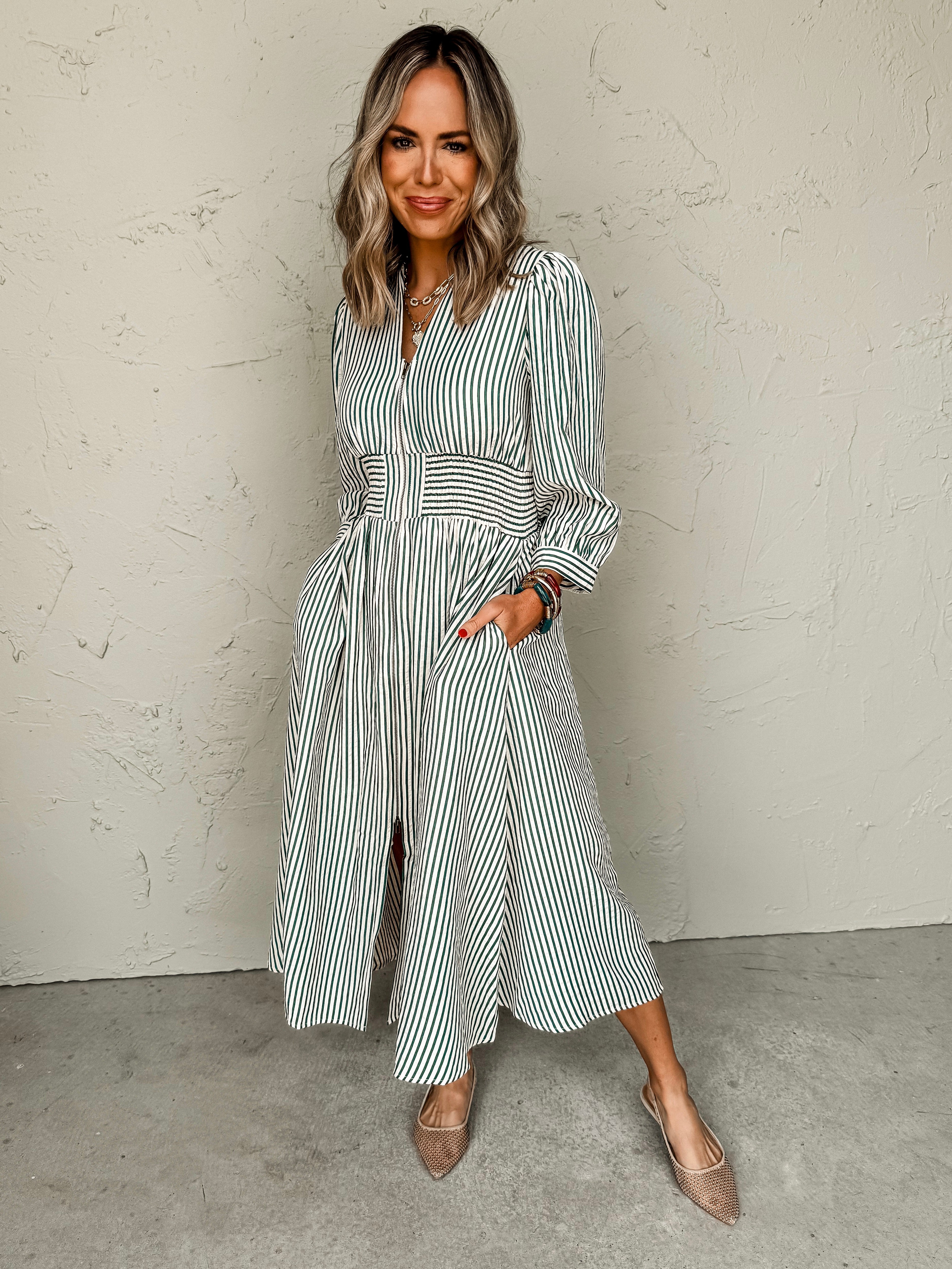 Effortless Chic Striped Midi Dress