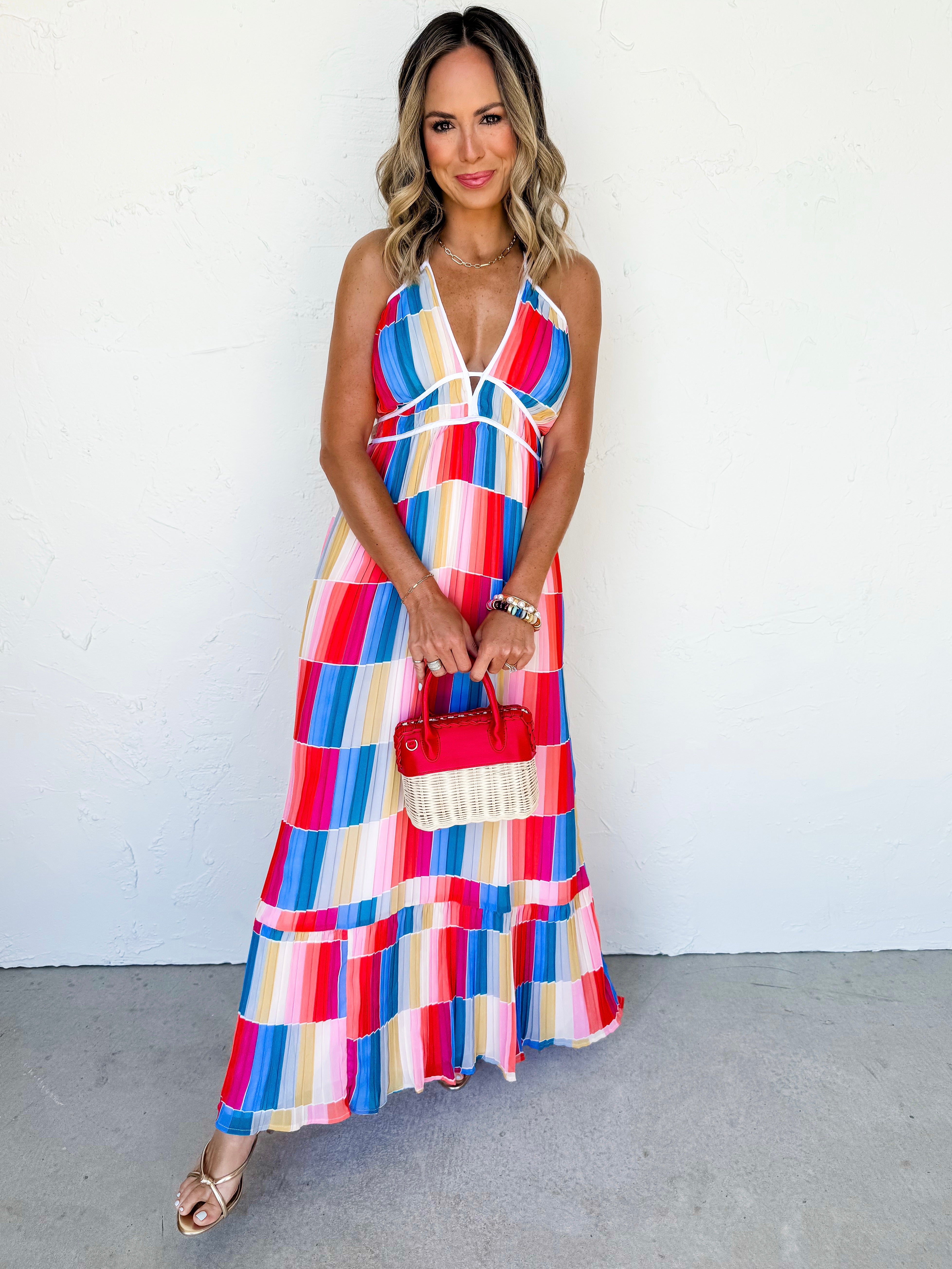 Electric Sunset Sleeveless Maxi Dress