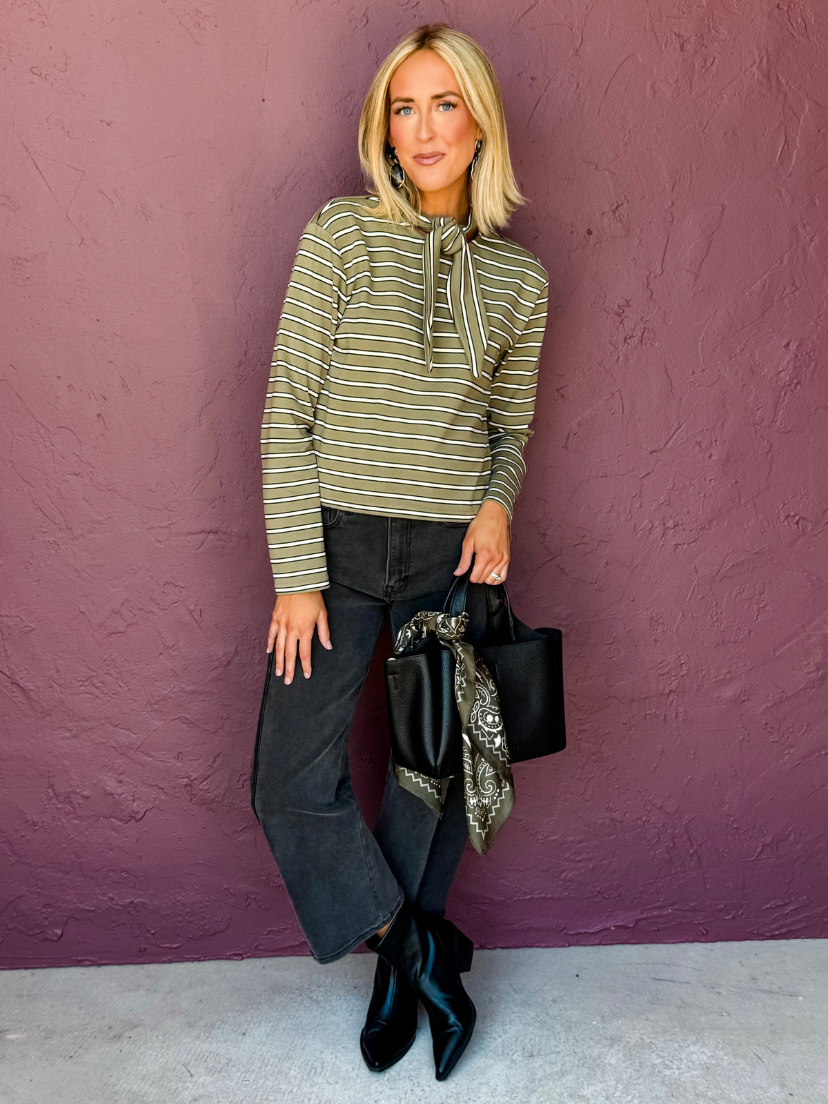 Ellanor Long Sleeve Striped Top