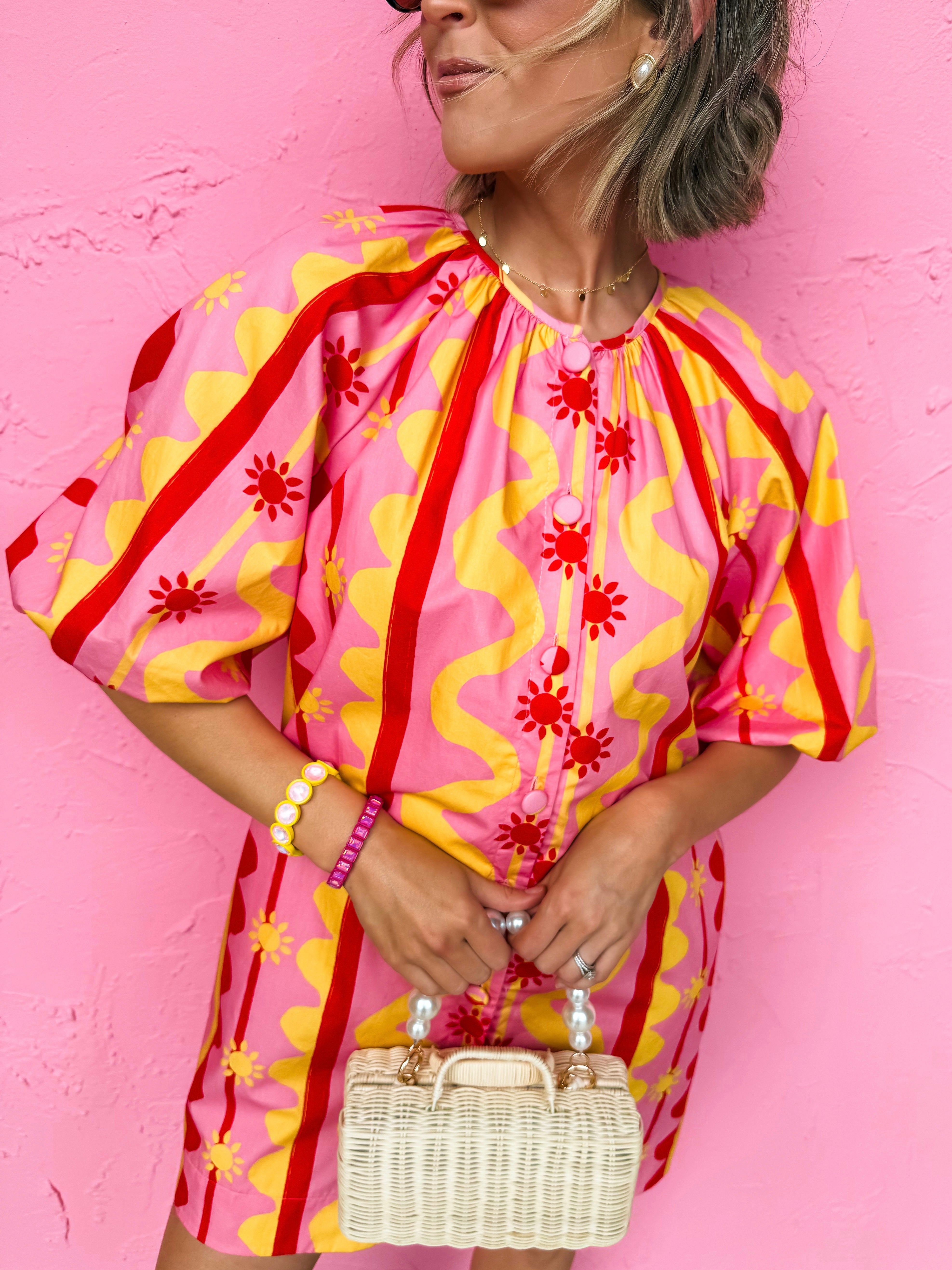Elliotte Button Down Shift Dress