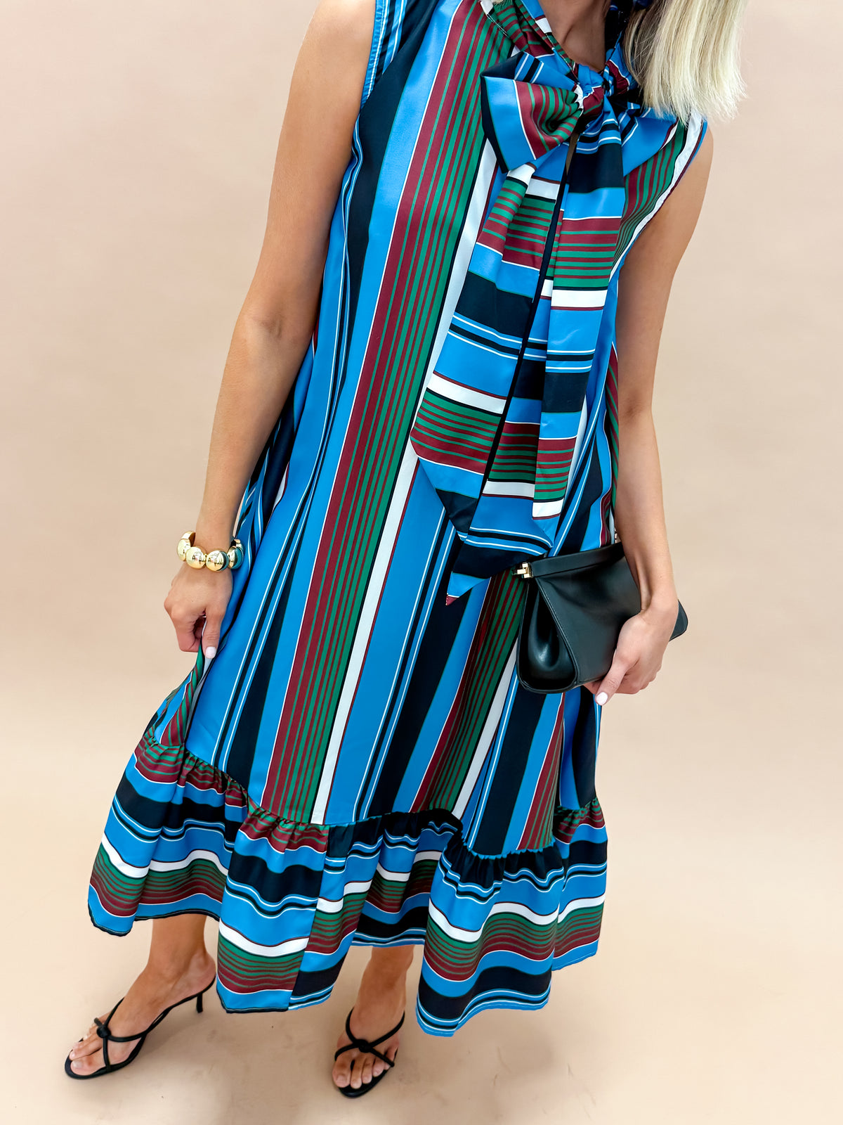 Eloise Mock Neck Sleeveless Midi Dress