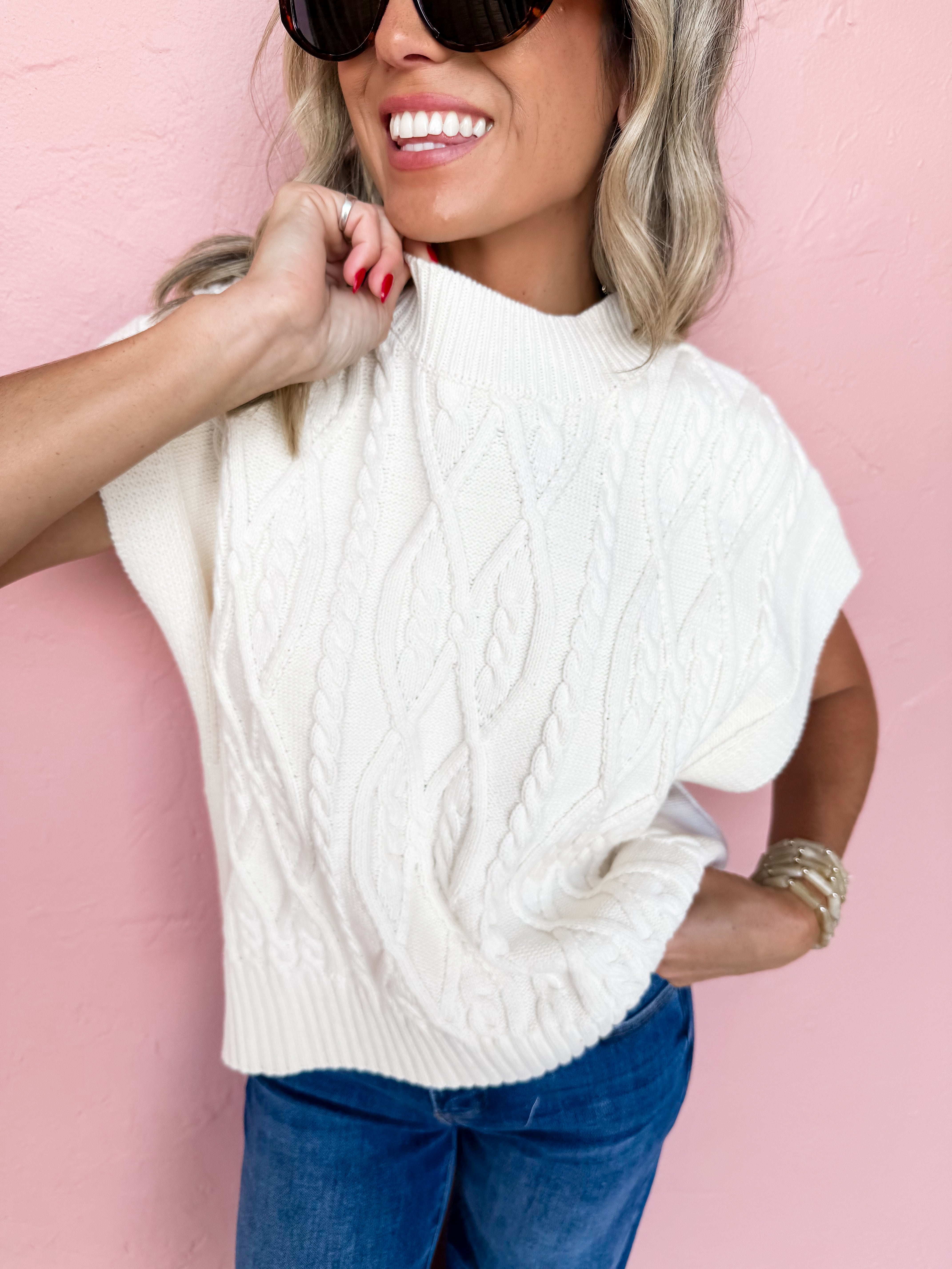 Embrace The Joy Cable Knit Sweater