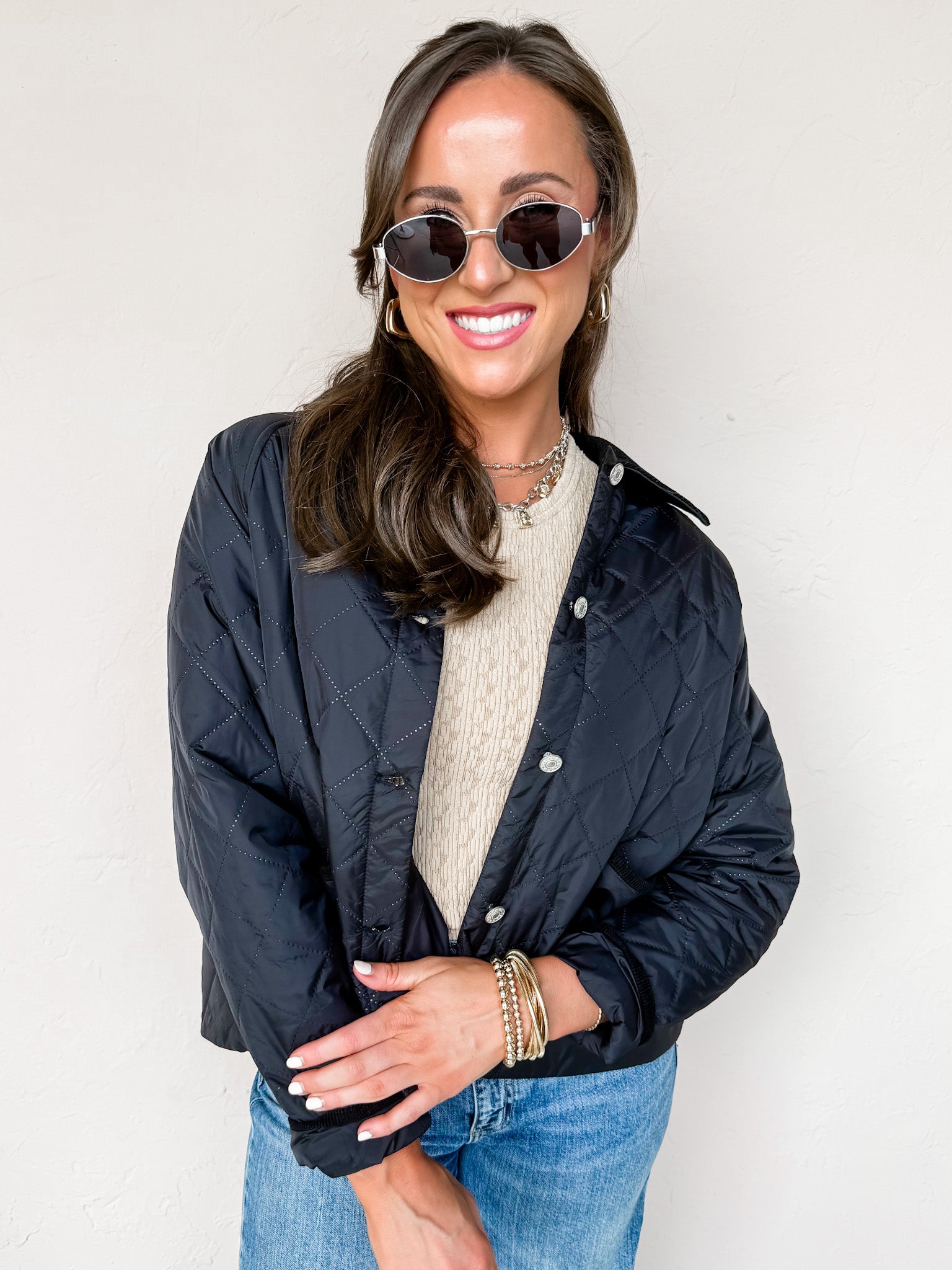 Endless Layers Button Front Jacket-Black