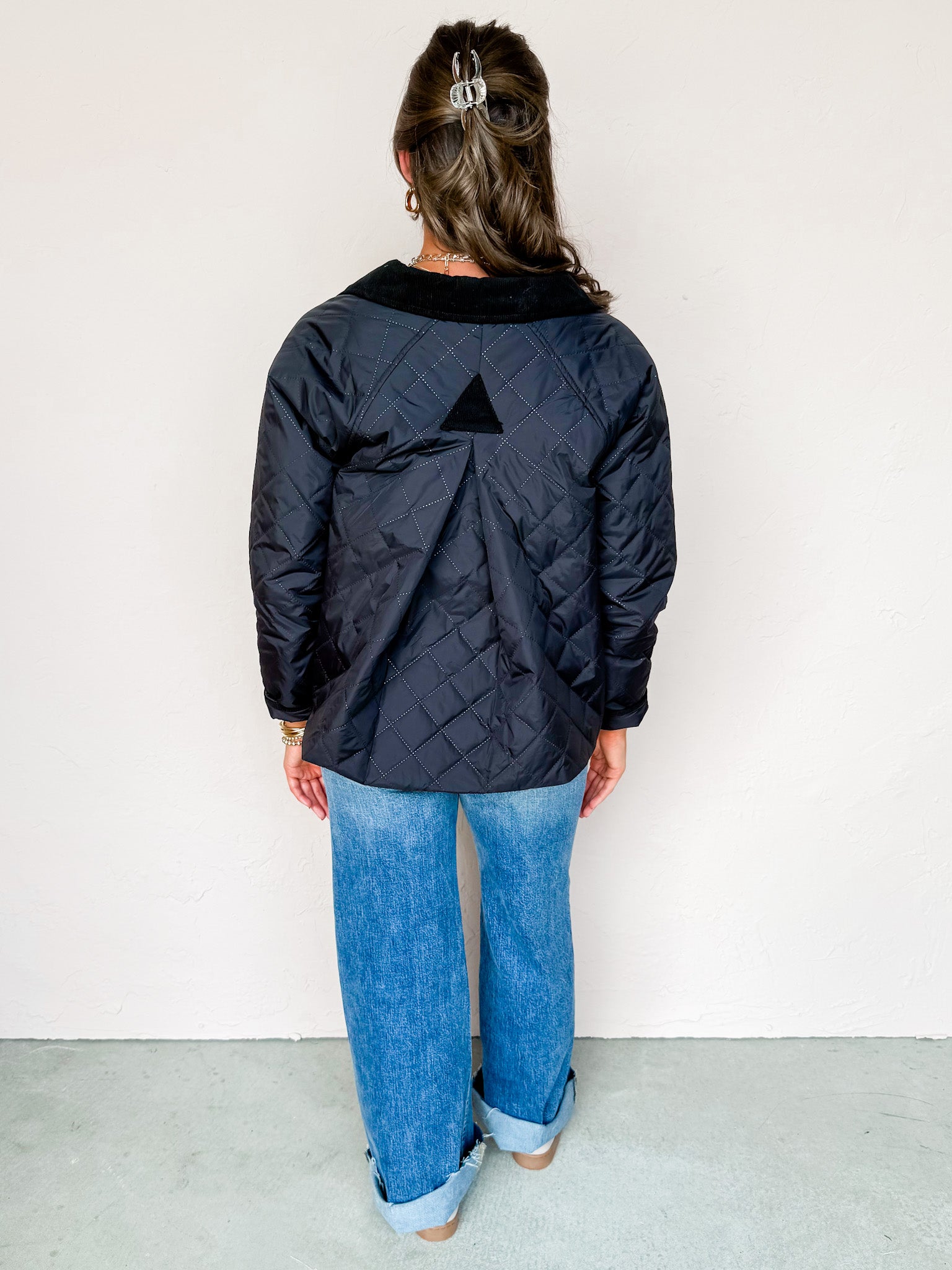 Endless Layers Button Front Jacket-Black