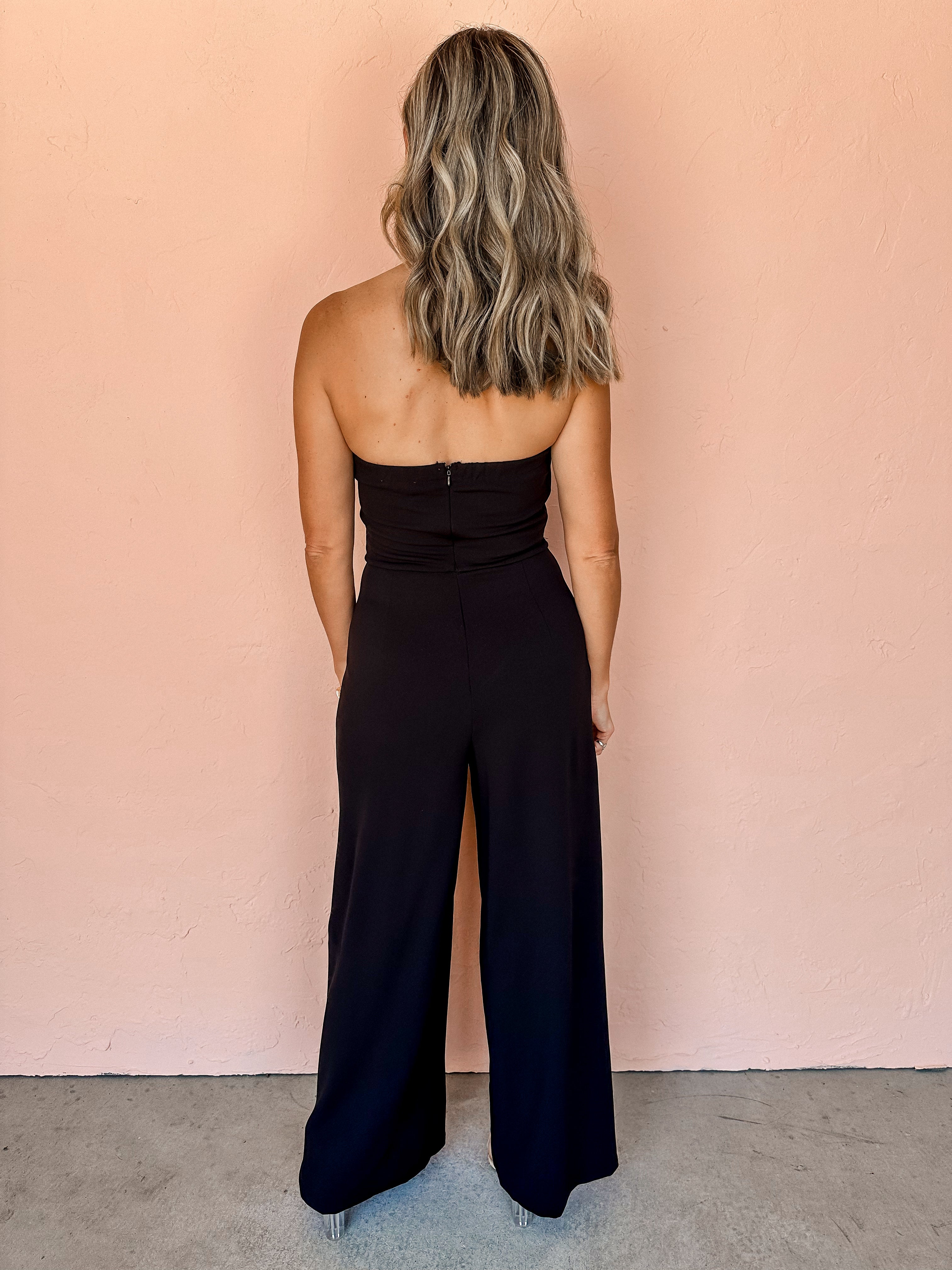 Eternally Connected Strapless Jumpsuit-Black