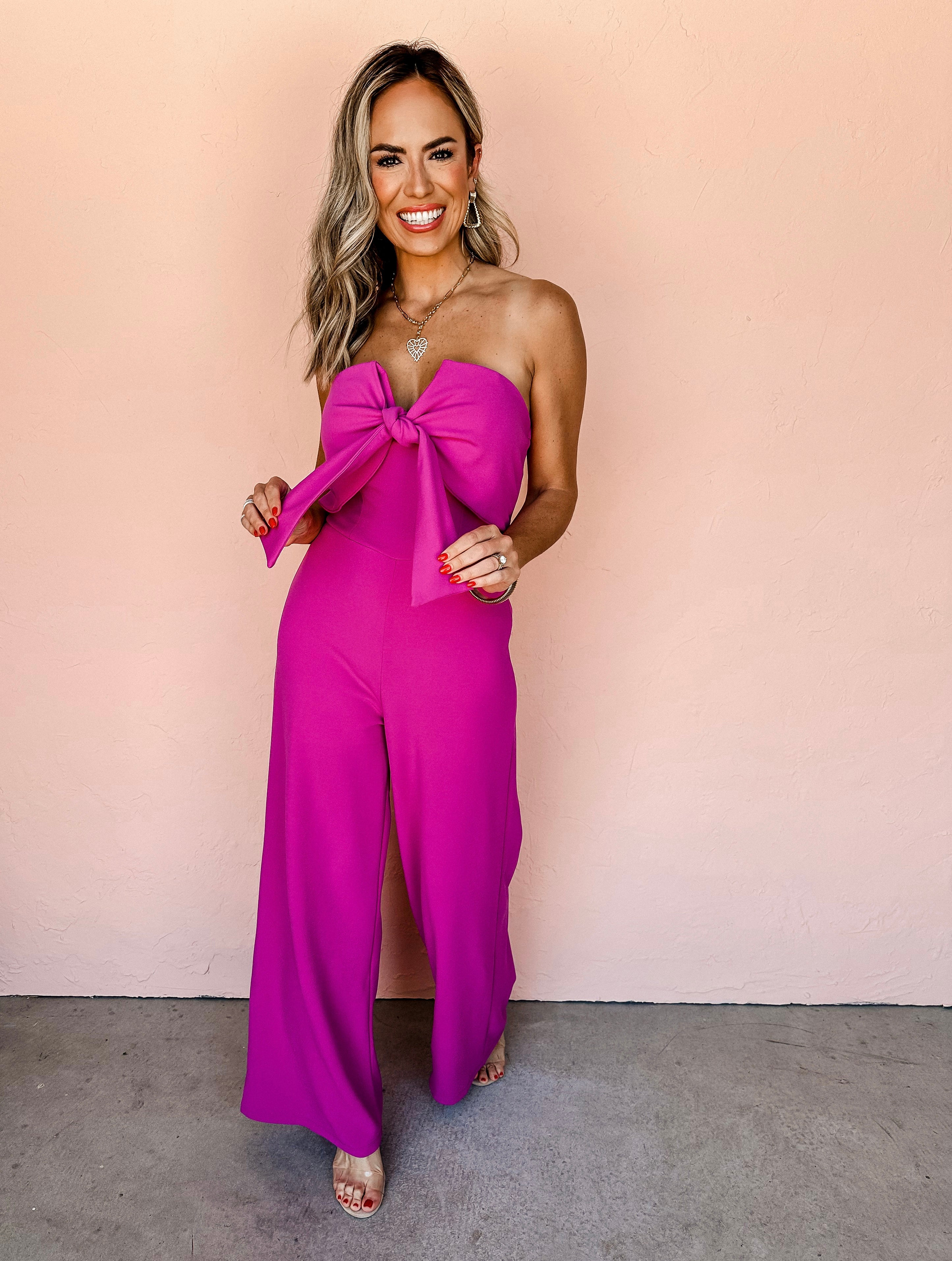 Eternally Connected Strapless Jumpsuit-Magenta
