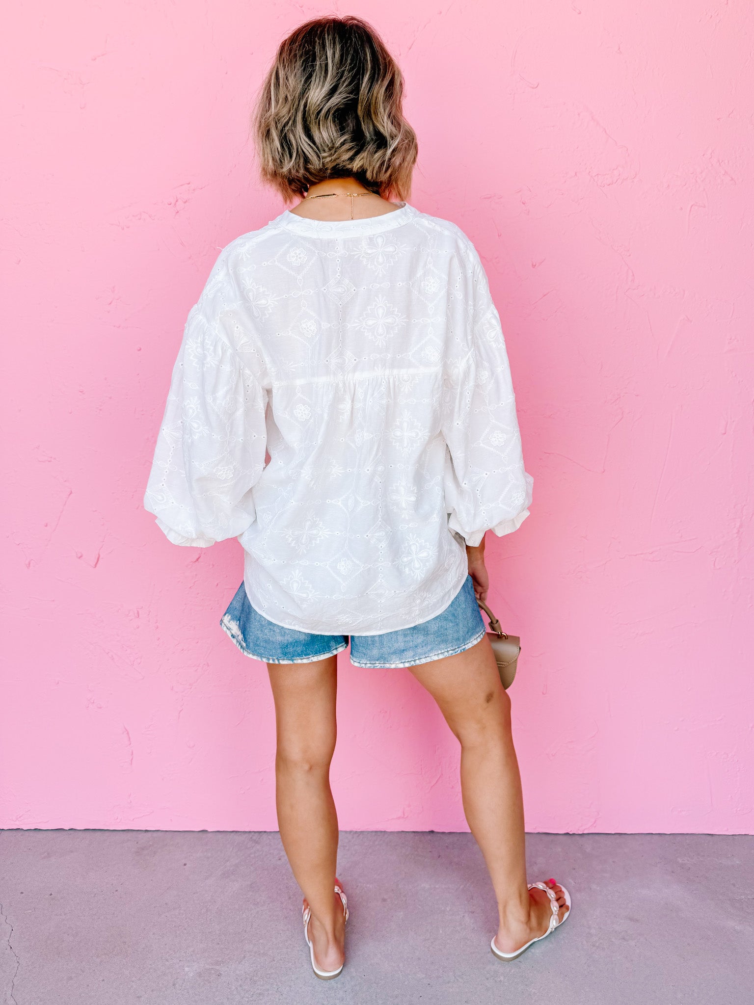 Etta Eyelet Puff Sleeve Top