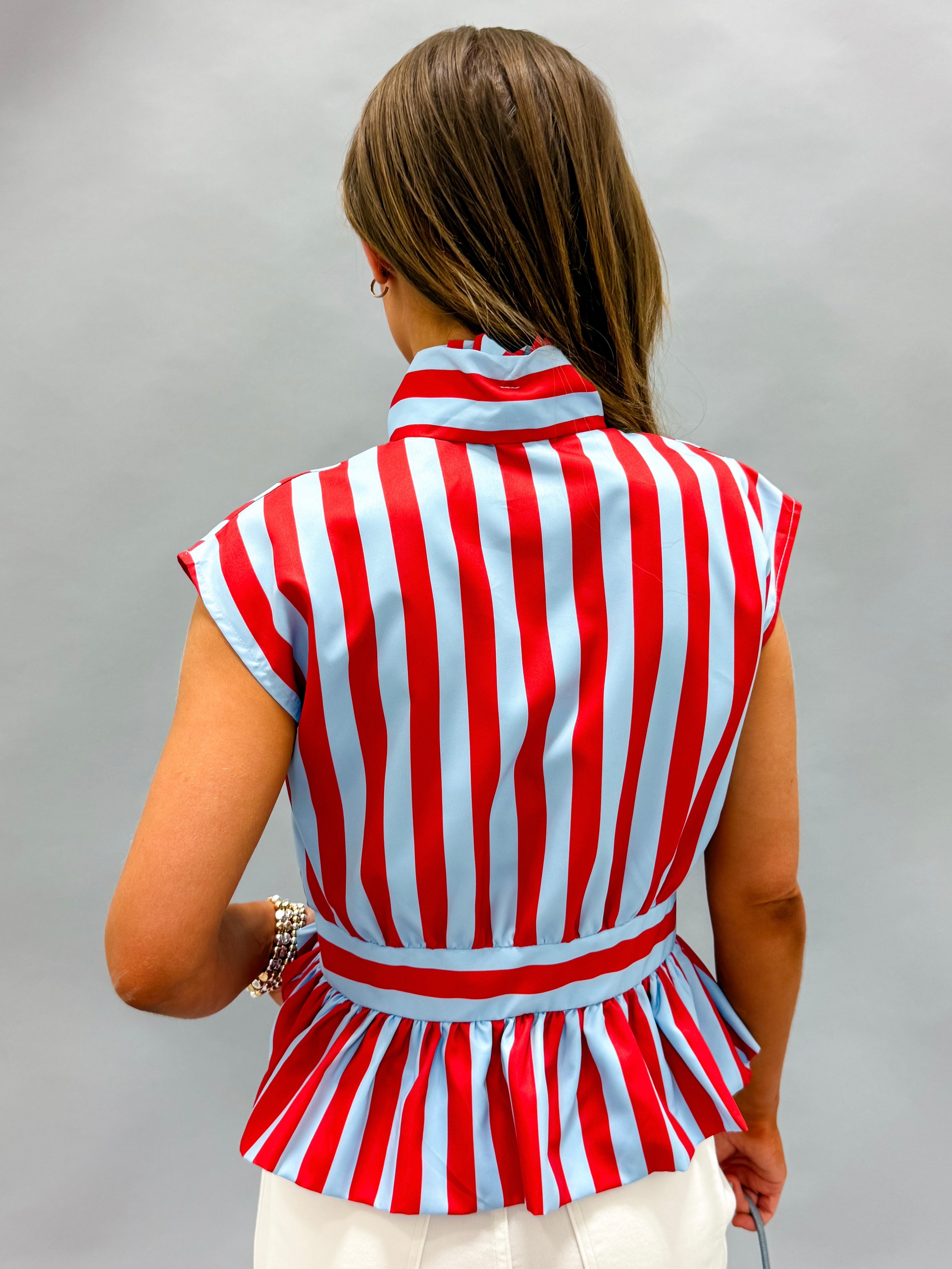 Etta Striped Bow Top