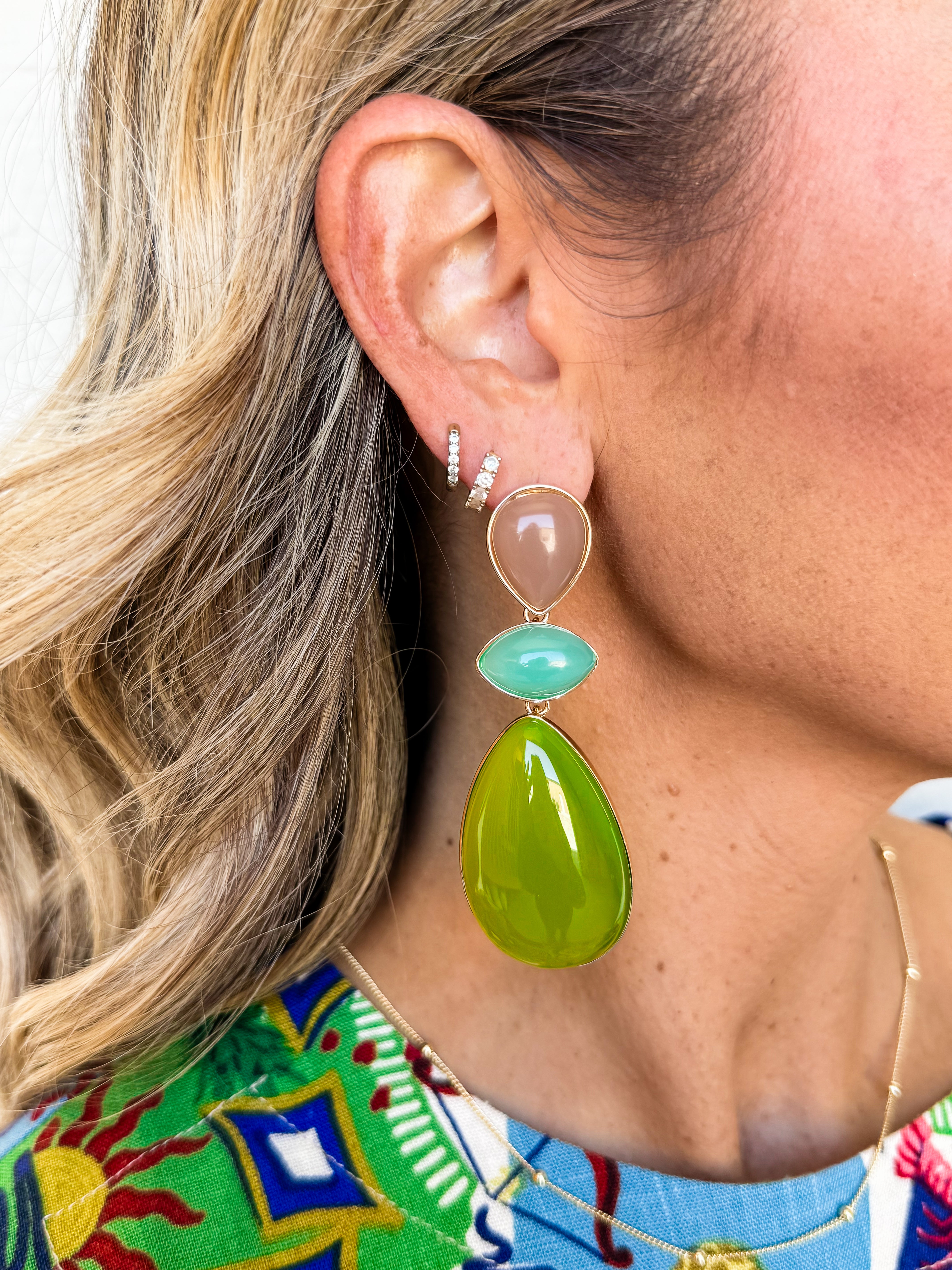 Evening Grace Dangle Earrings-Lime