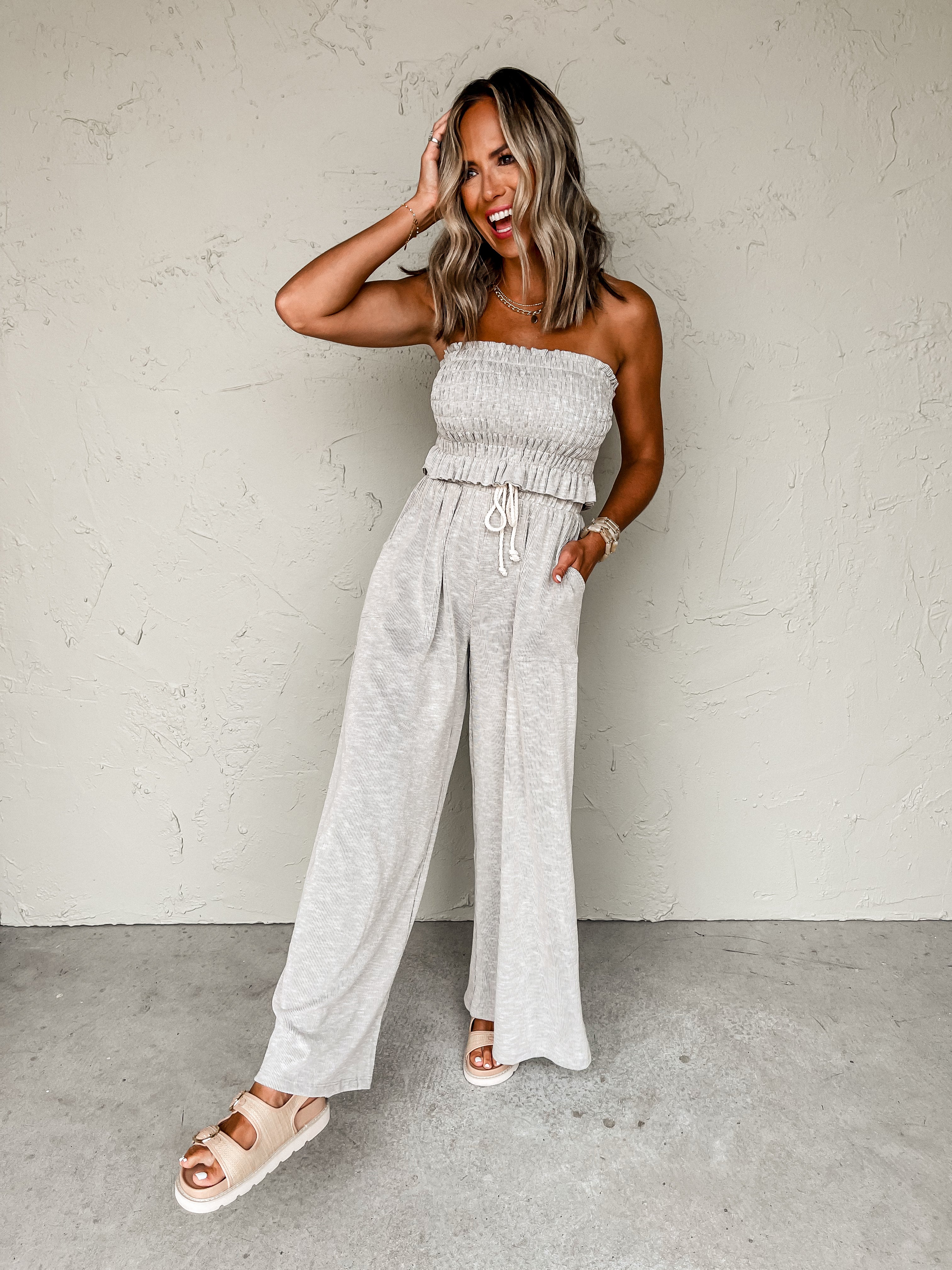 Everitt Strapless Top And Pant Set