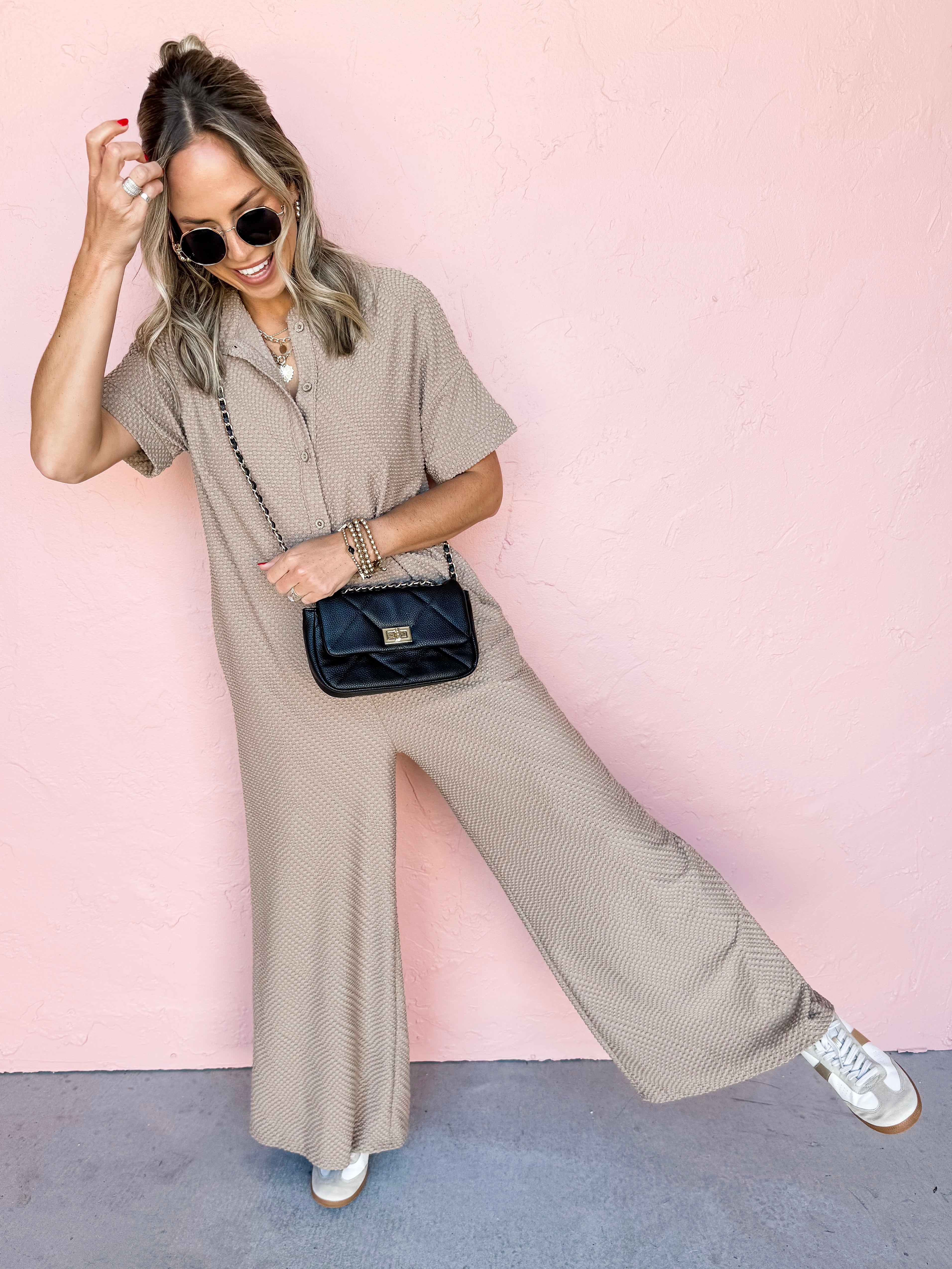 Everyday Hustle Textured Jumpsuit