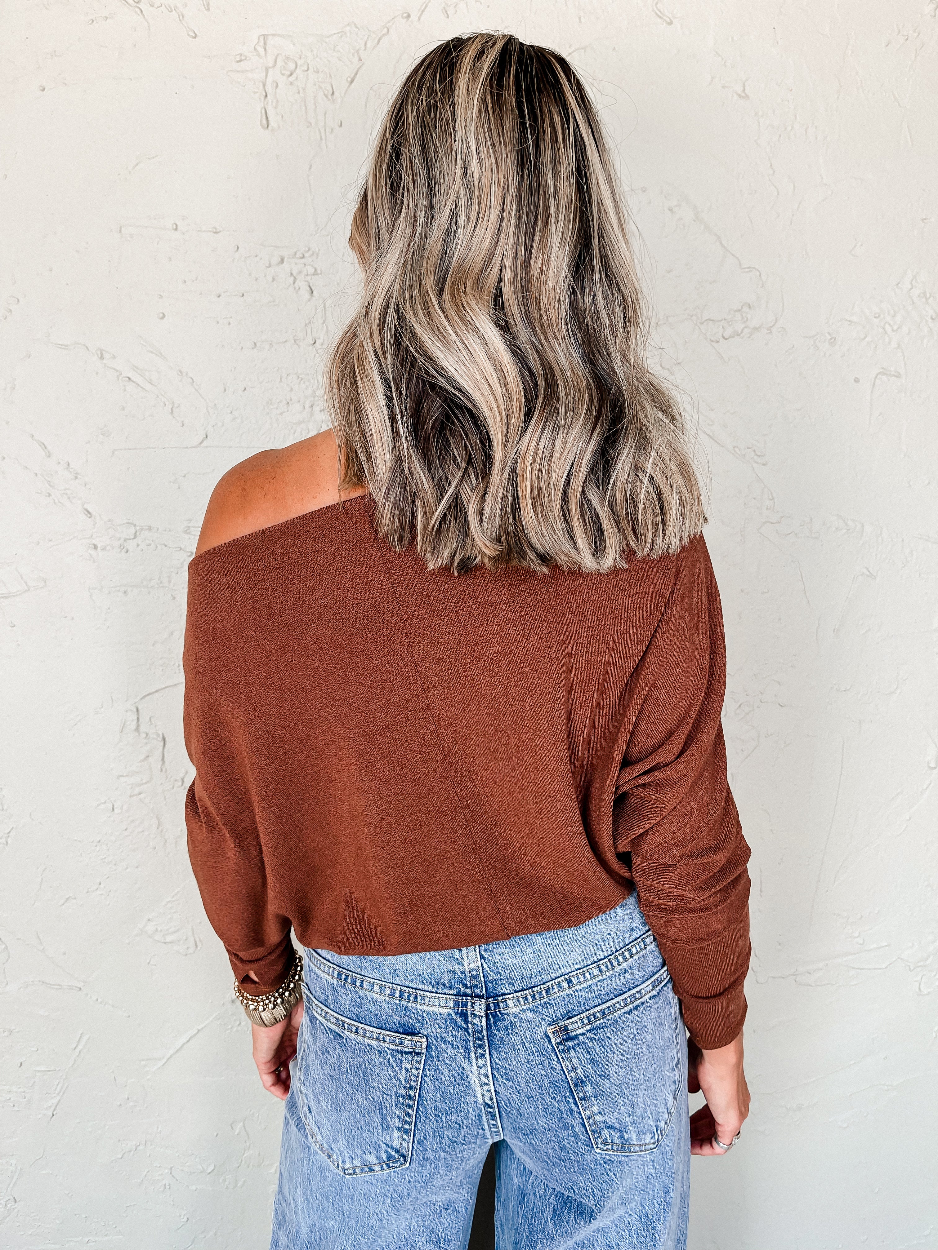 Everywhere Long Sleeve Top-Brown