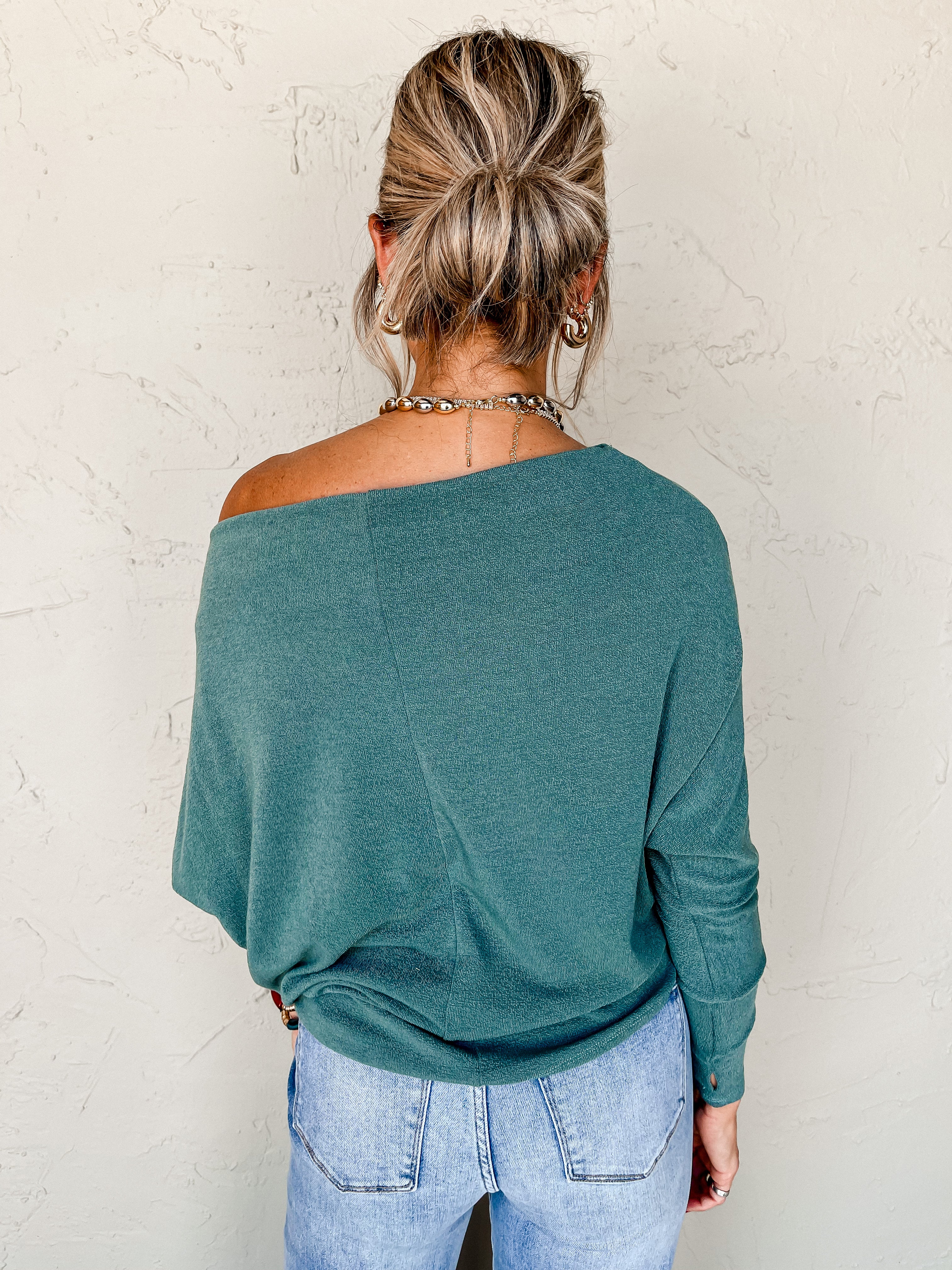 Everywhere Long Sleeve Top-Evergreen