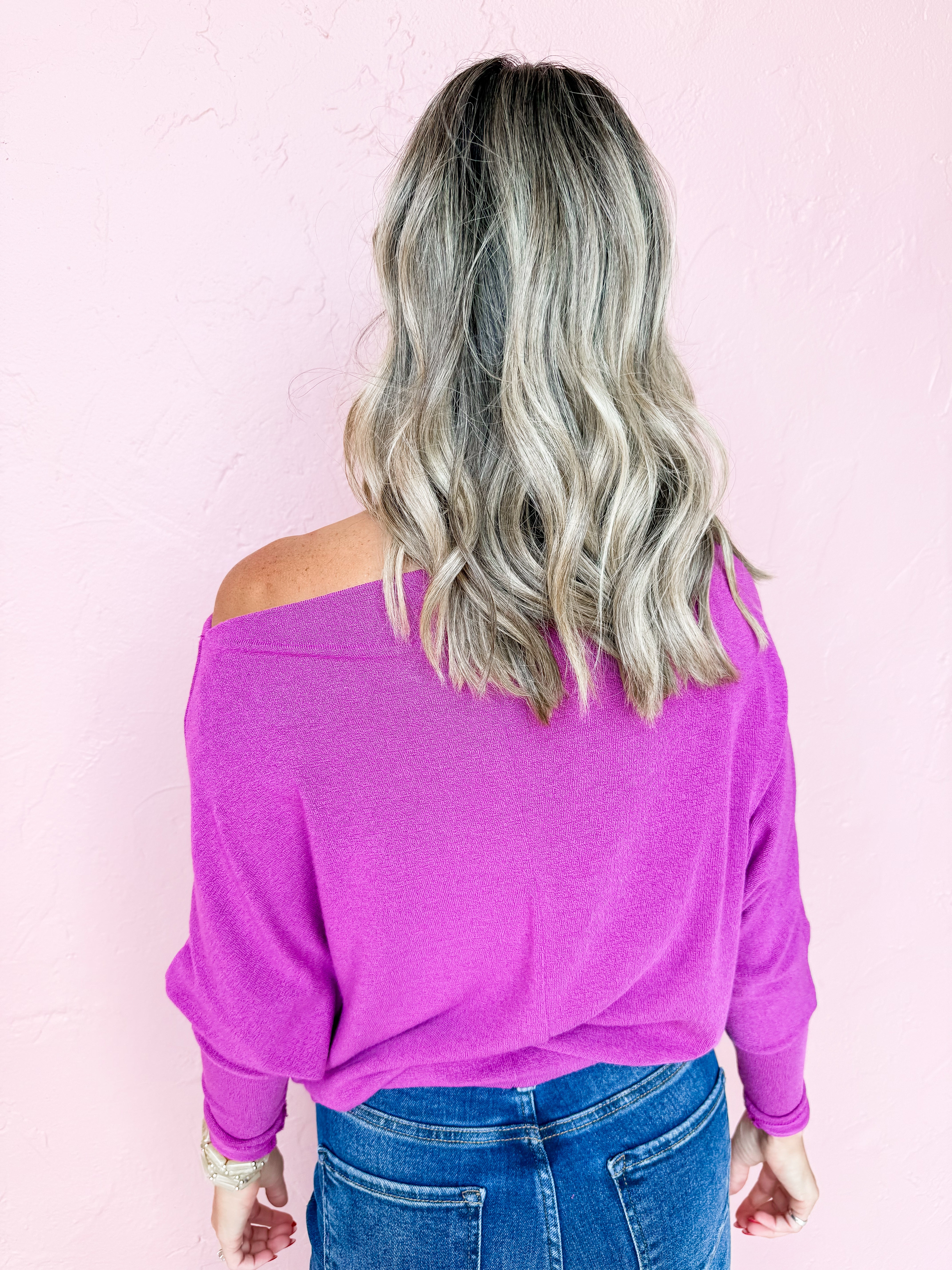 Everywhere Long Sleeve Top-Magenta