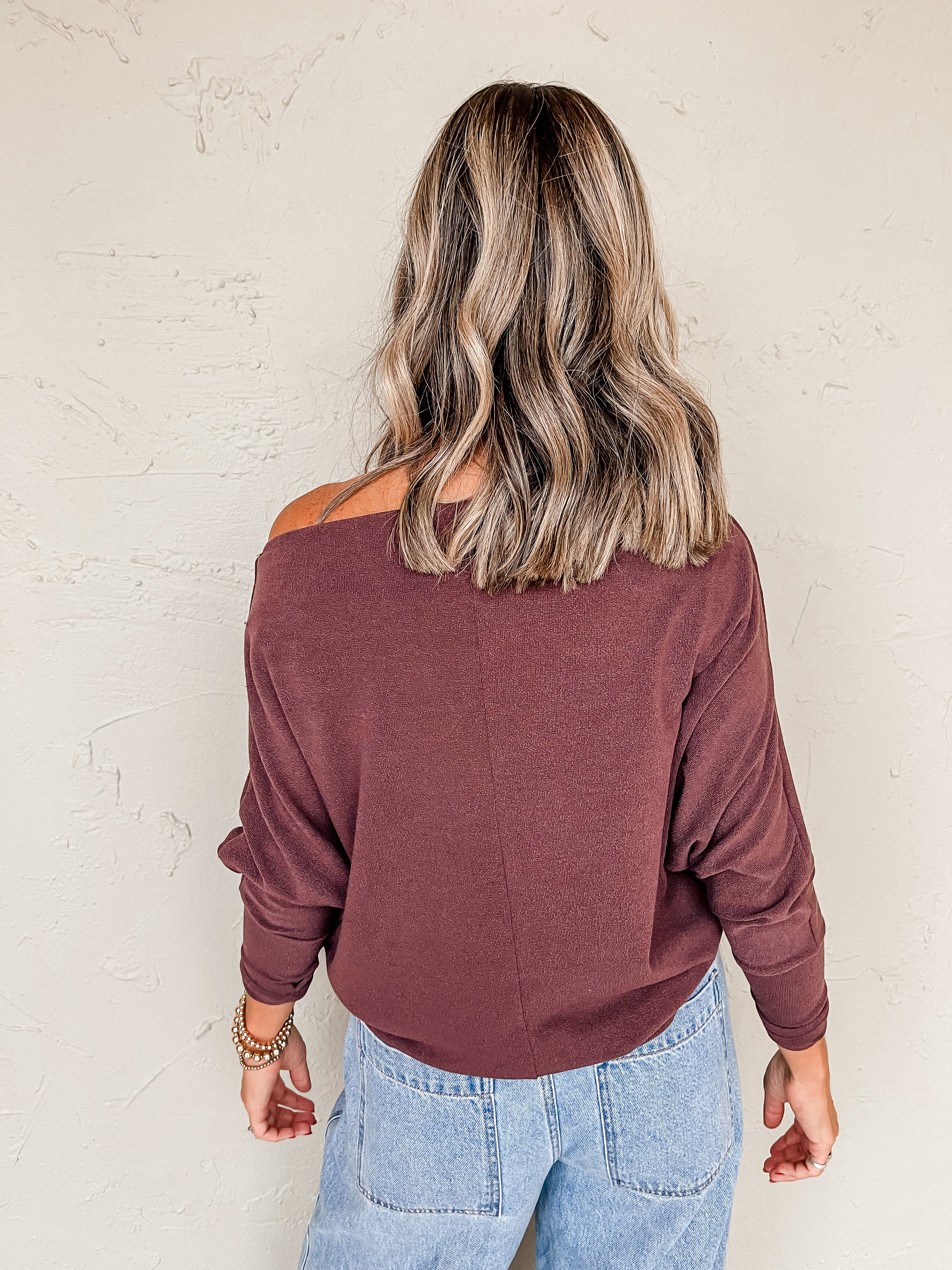 Everywhere Long Sleeve Top-Raisin