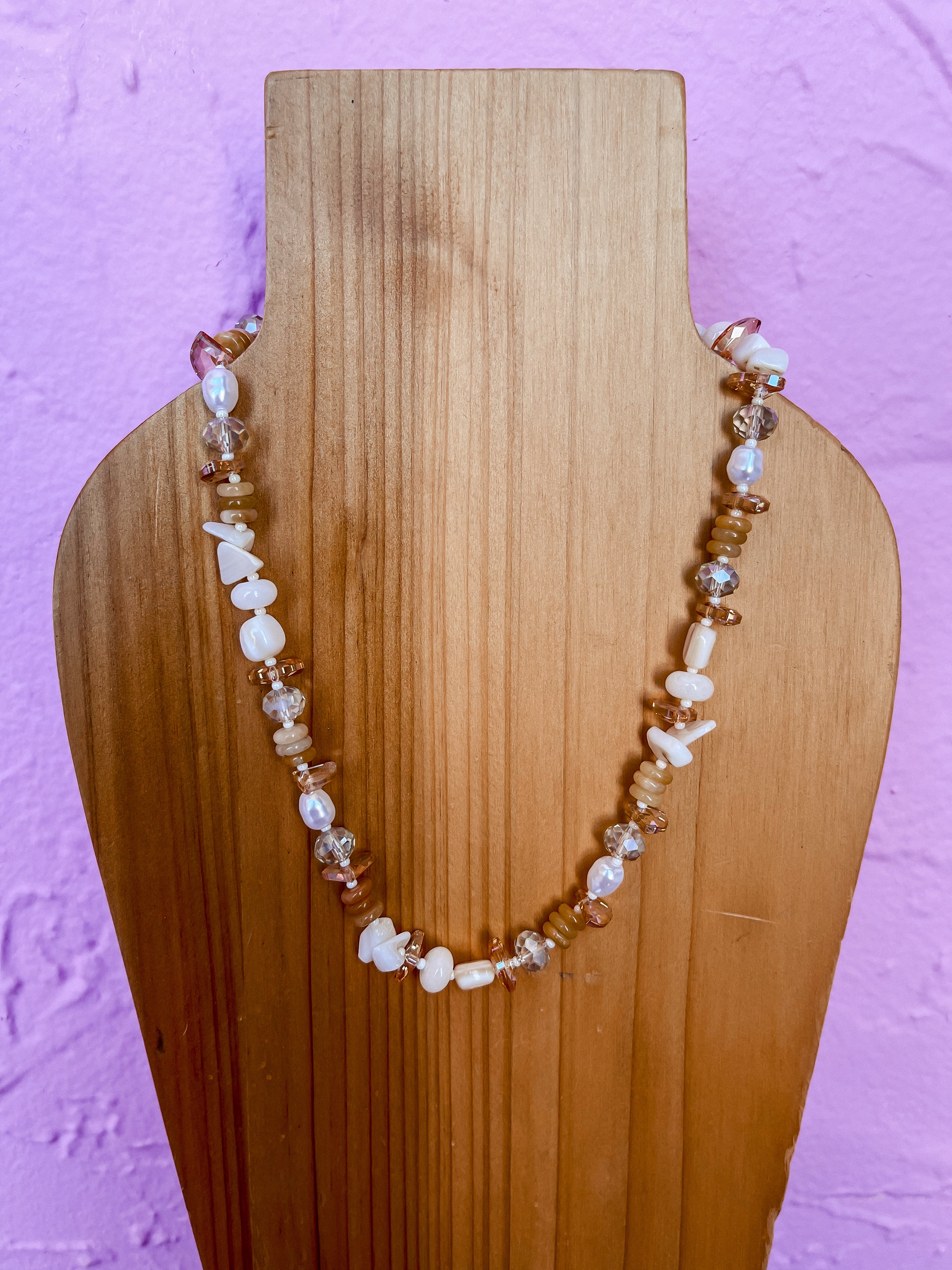 Extra Ordinary Beaded Necklace-Natural