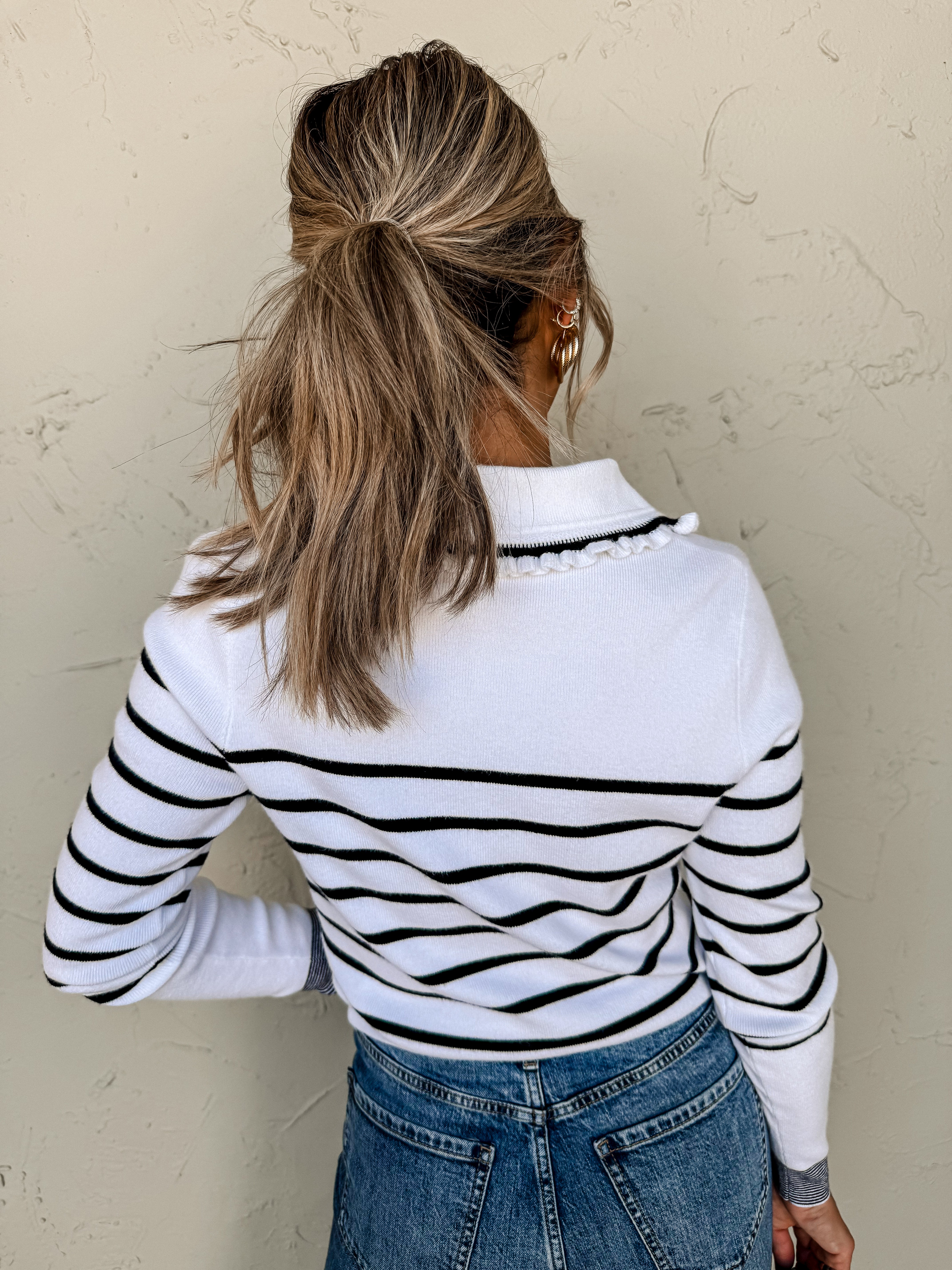 Fall Capsule Striped Button Front Sweater