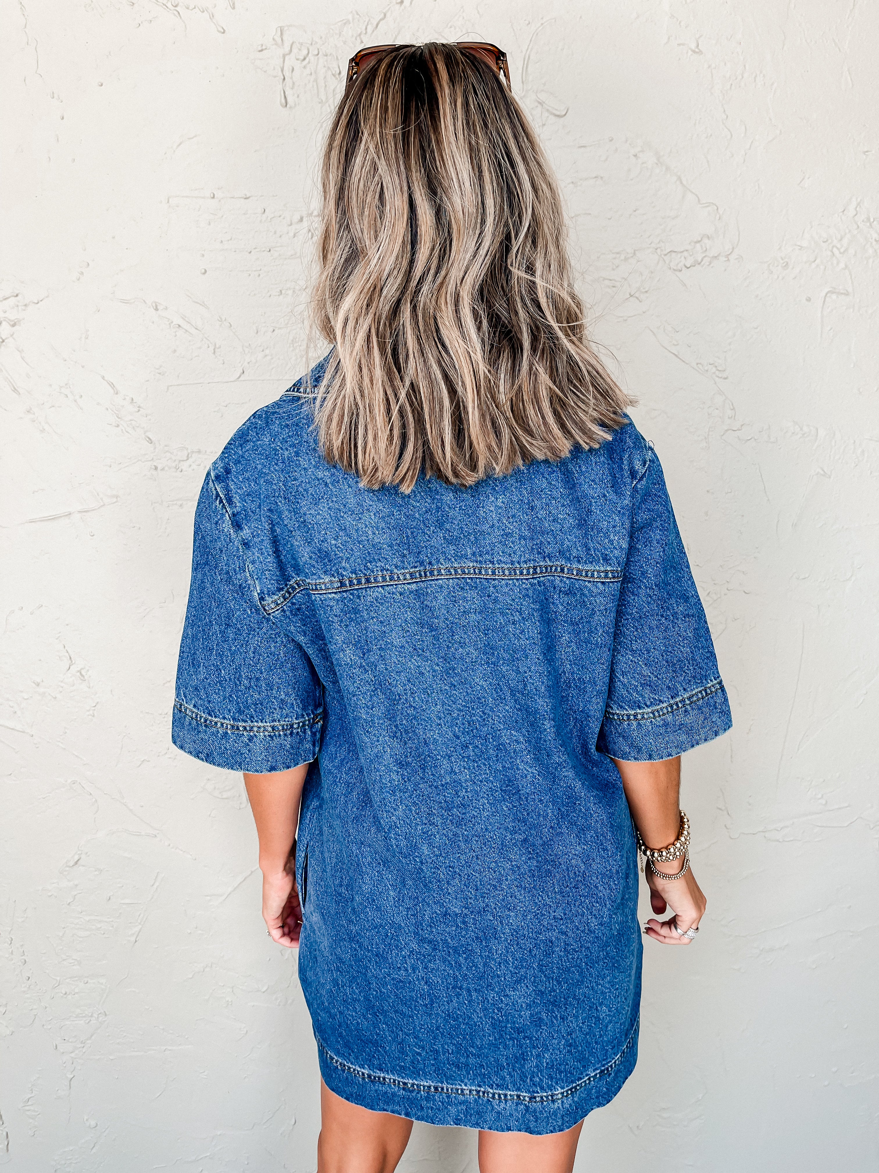 Fan Favorite V Neck Denim Dress