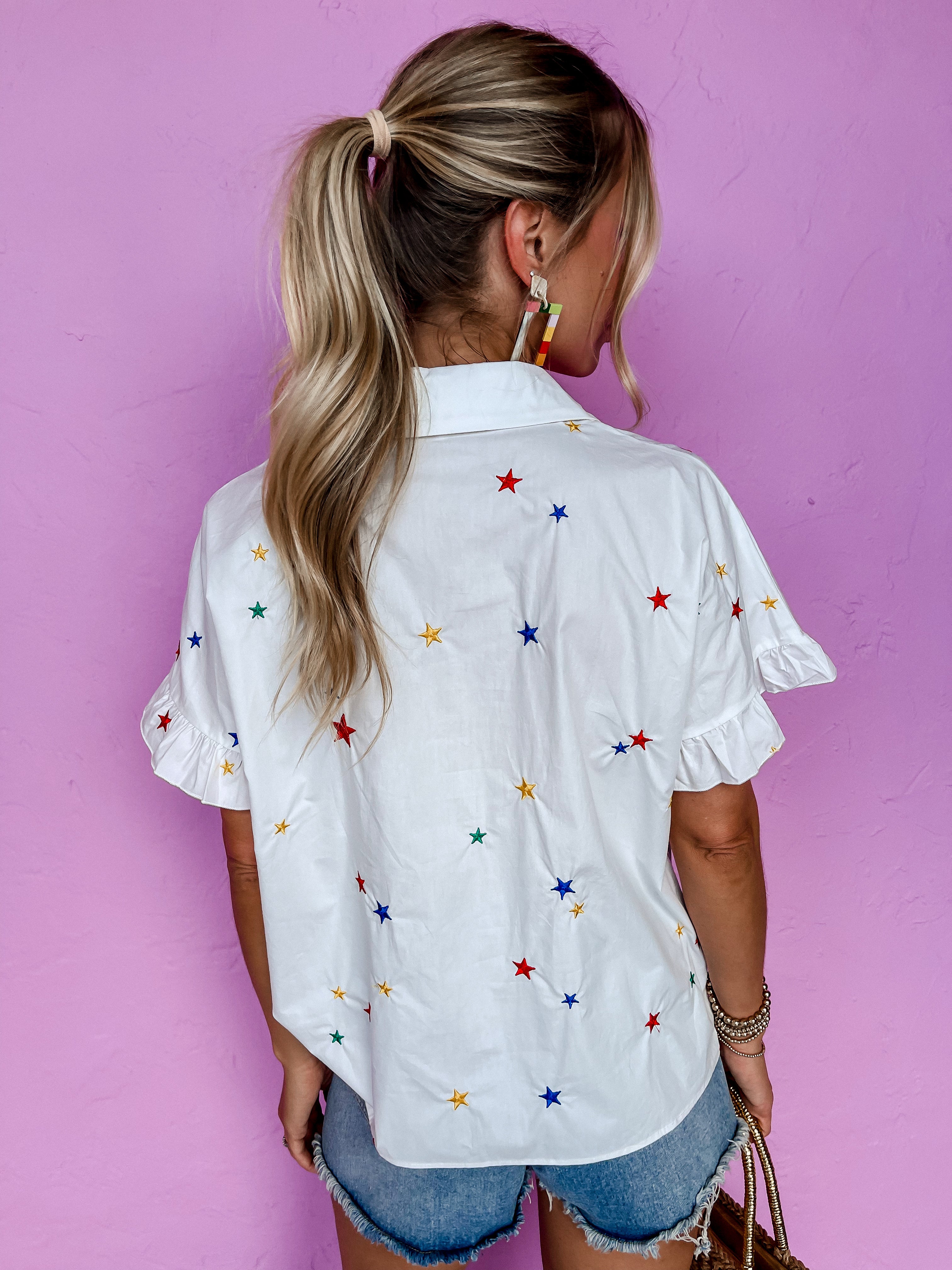 Feel Like A Star Embroidered Top