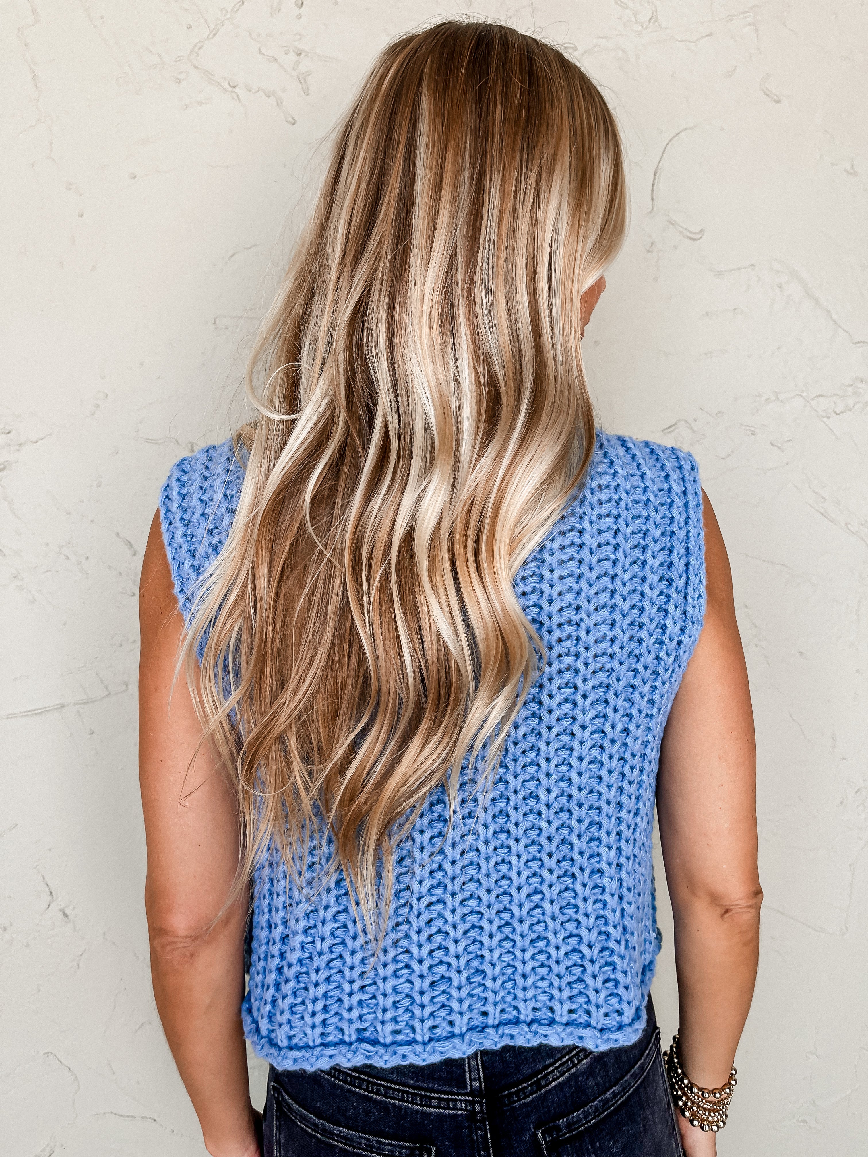 Feeling Cozy Sweater Vest-Blue