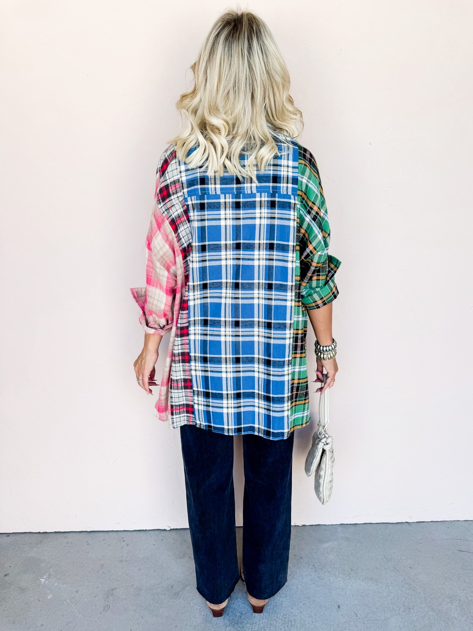 Feeling The Fun Color Block Plaid Top