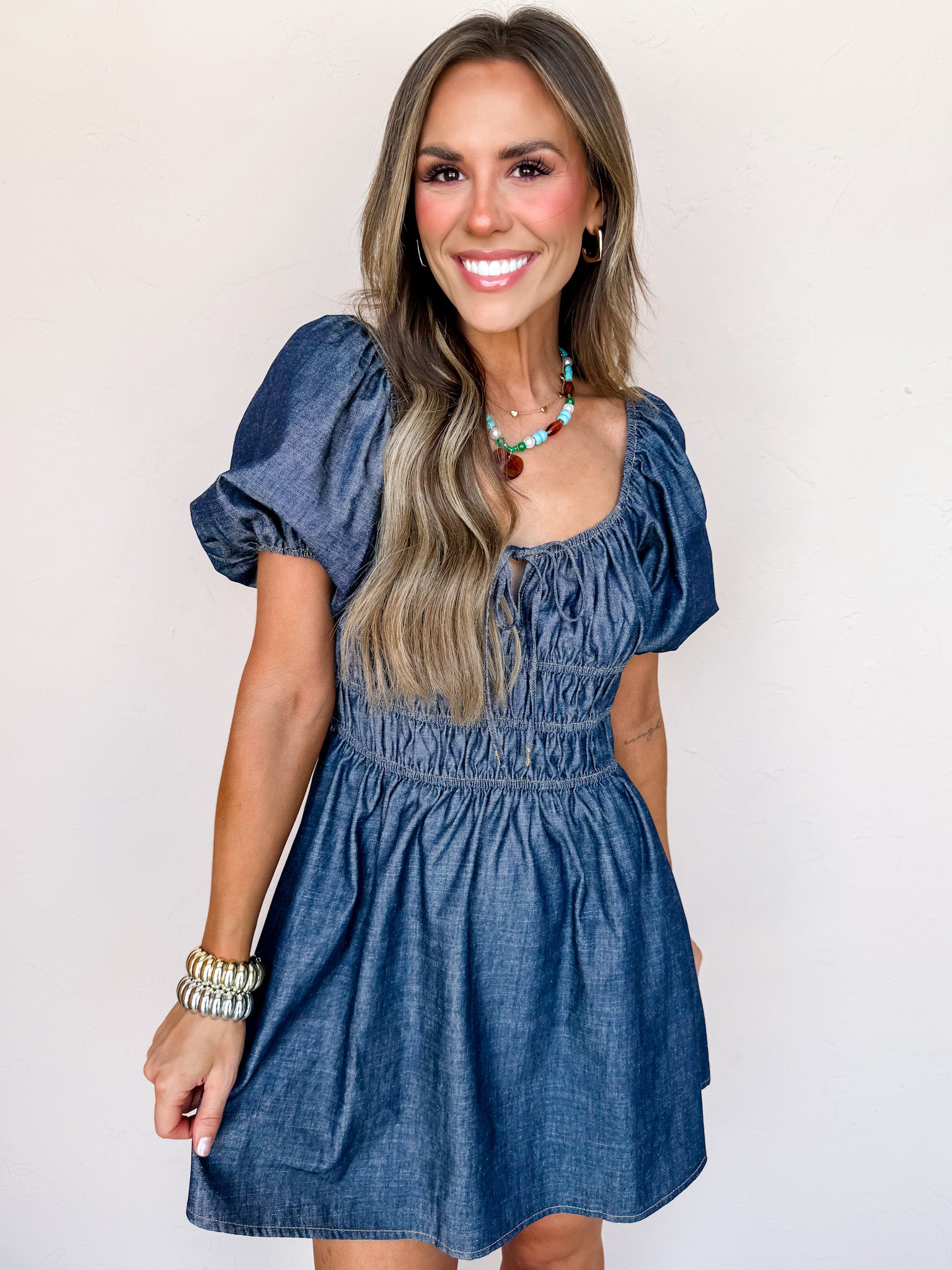 Feels Just Right Chambray Mini Dress
