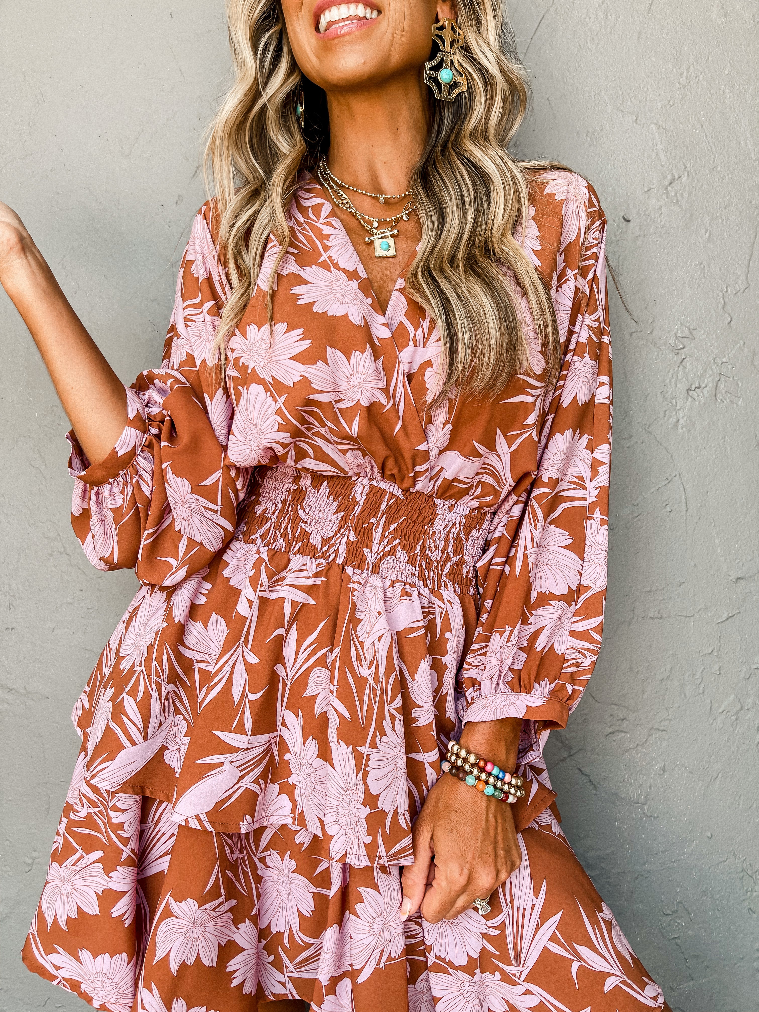 Fell For You Floral Tiered Mini Dress