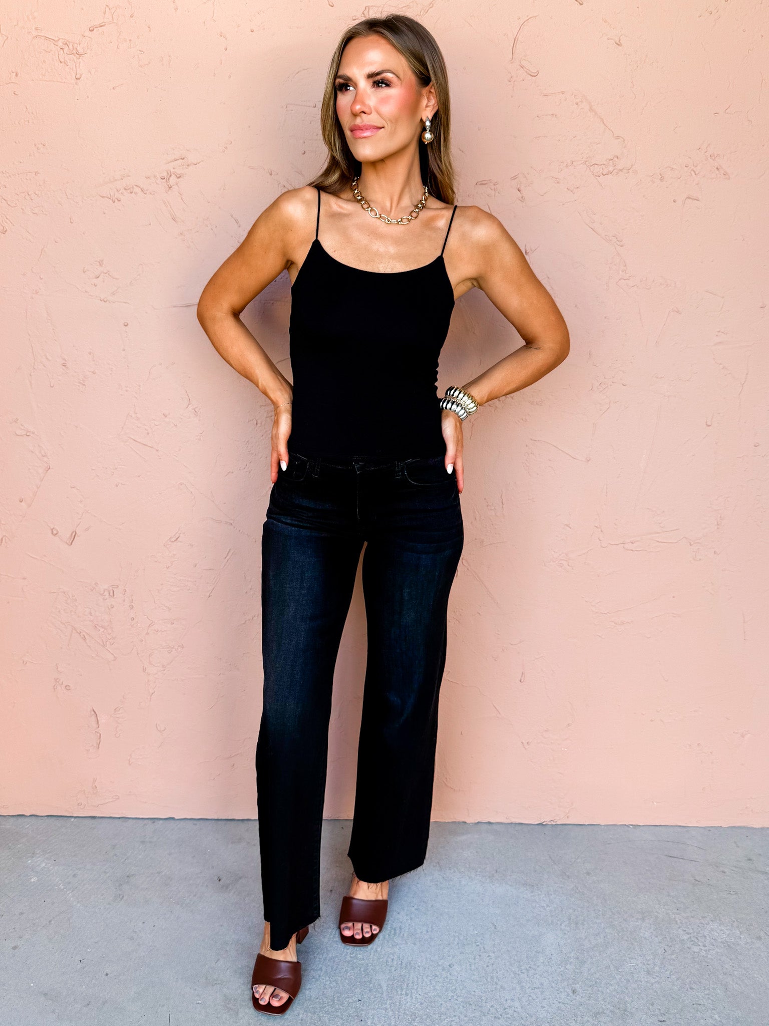 Firm Foundation Basic Cami Top-Black