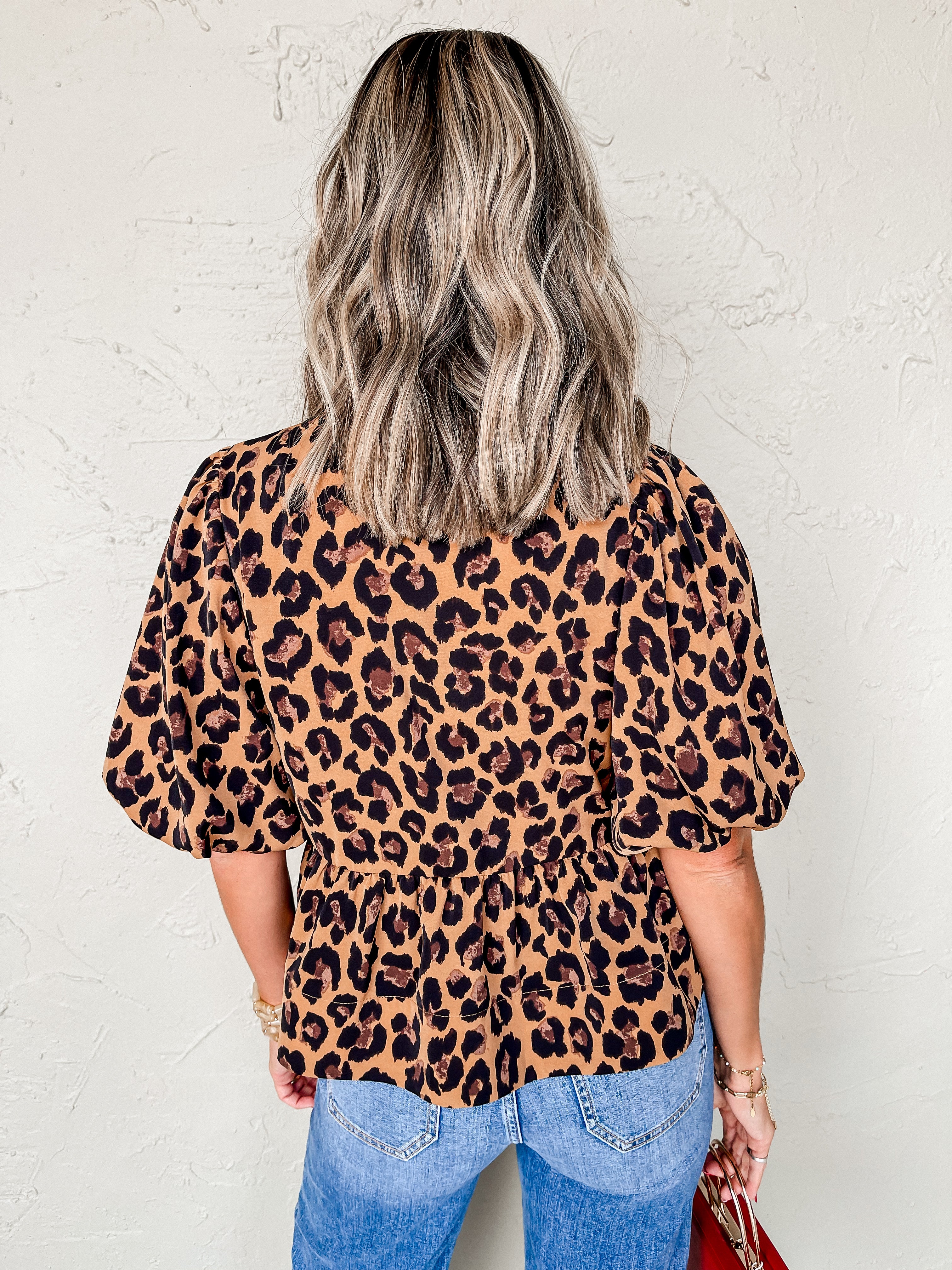 Flawless Essence Leopard Tie Front Top