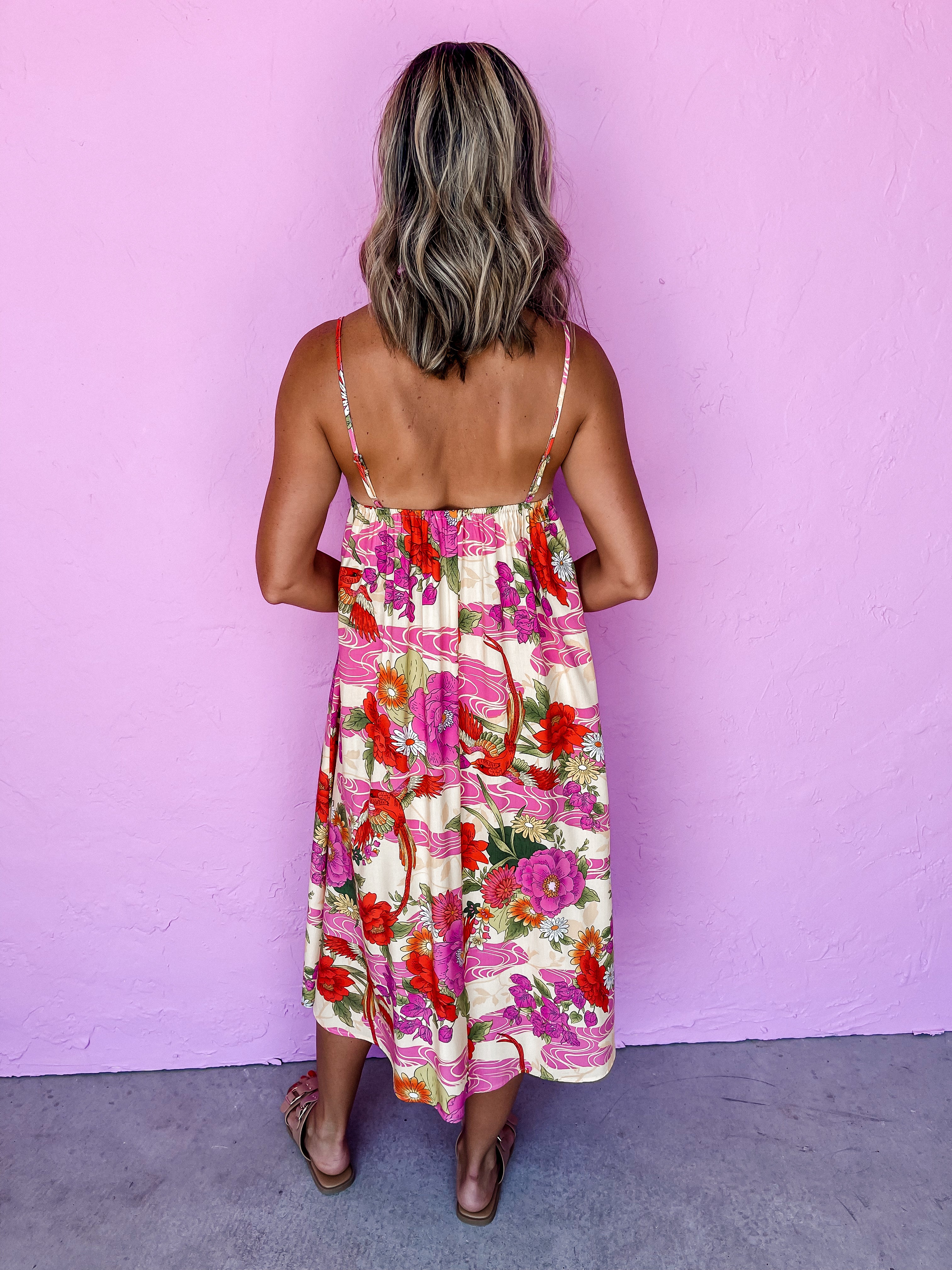 Floral Symphony Sleeveless Dress