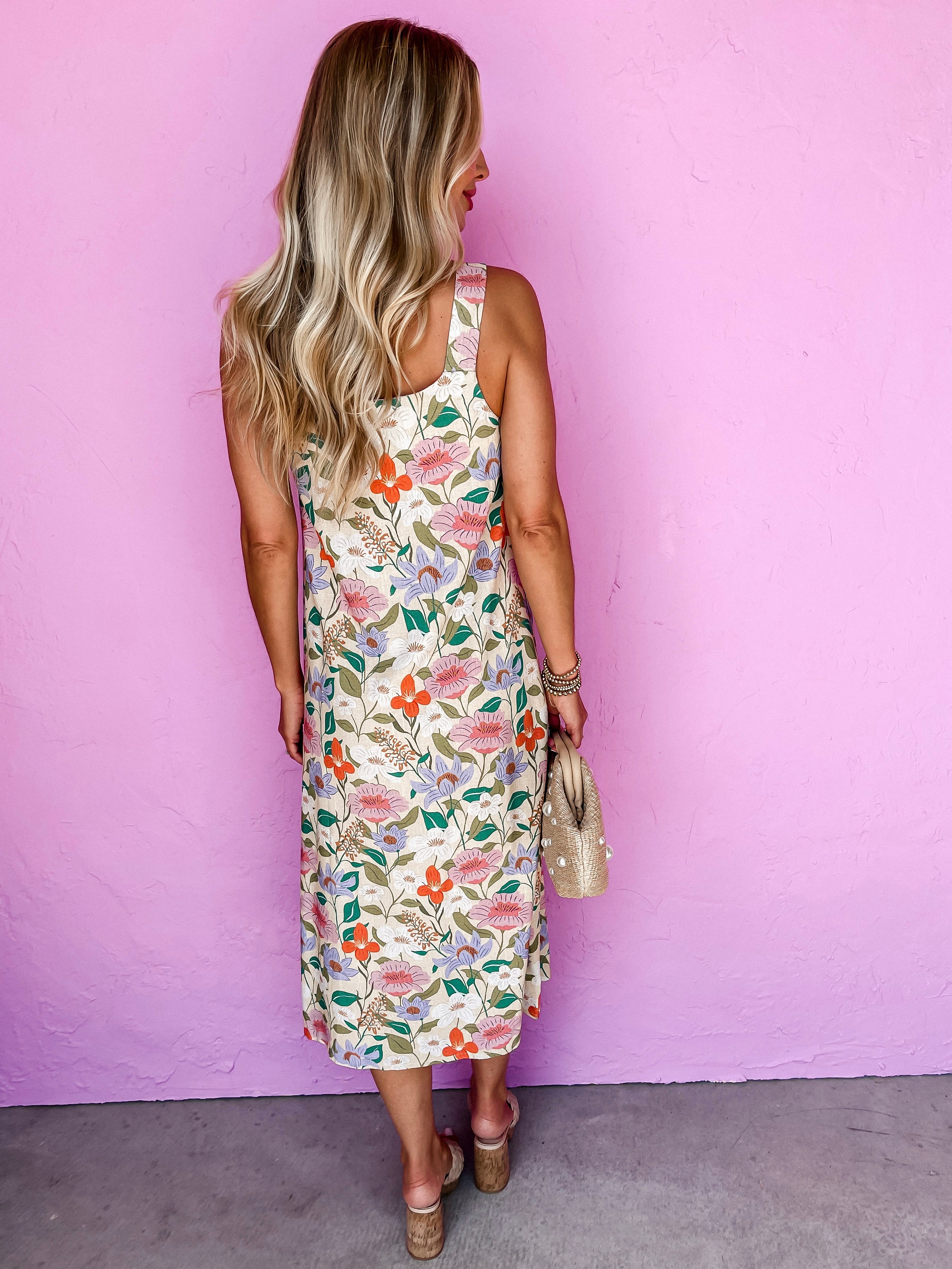 Flower Fields Floral Button Front Dress